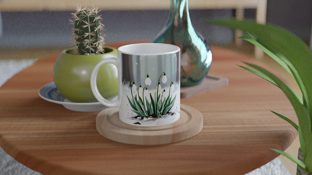 Snowdrop February First Flowers Mug — detail view | Wild Thread Co