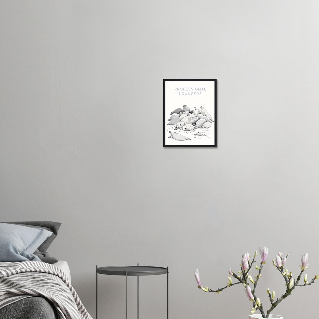 Grey Seal Colony Pups Atlantic Framed Art Print — detail view | Wild Thread Co