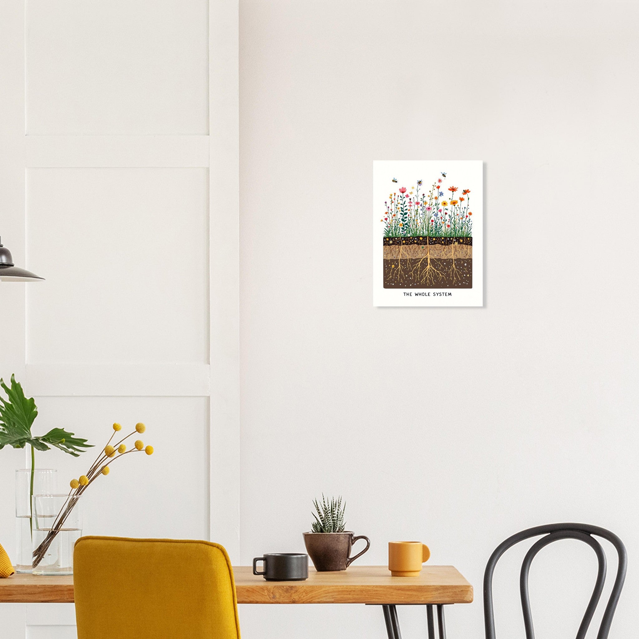 Wildflower Meadow Pollinator Cross-Section A1 Art Print Art Print — detail view | Wild Thread Co