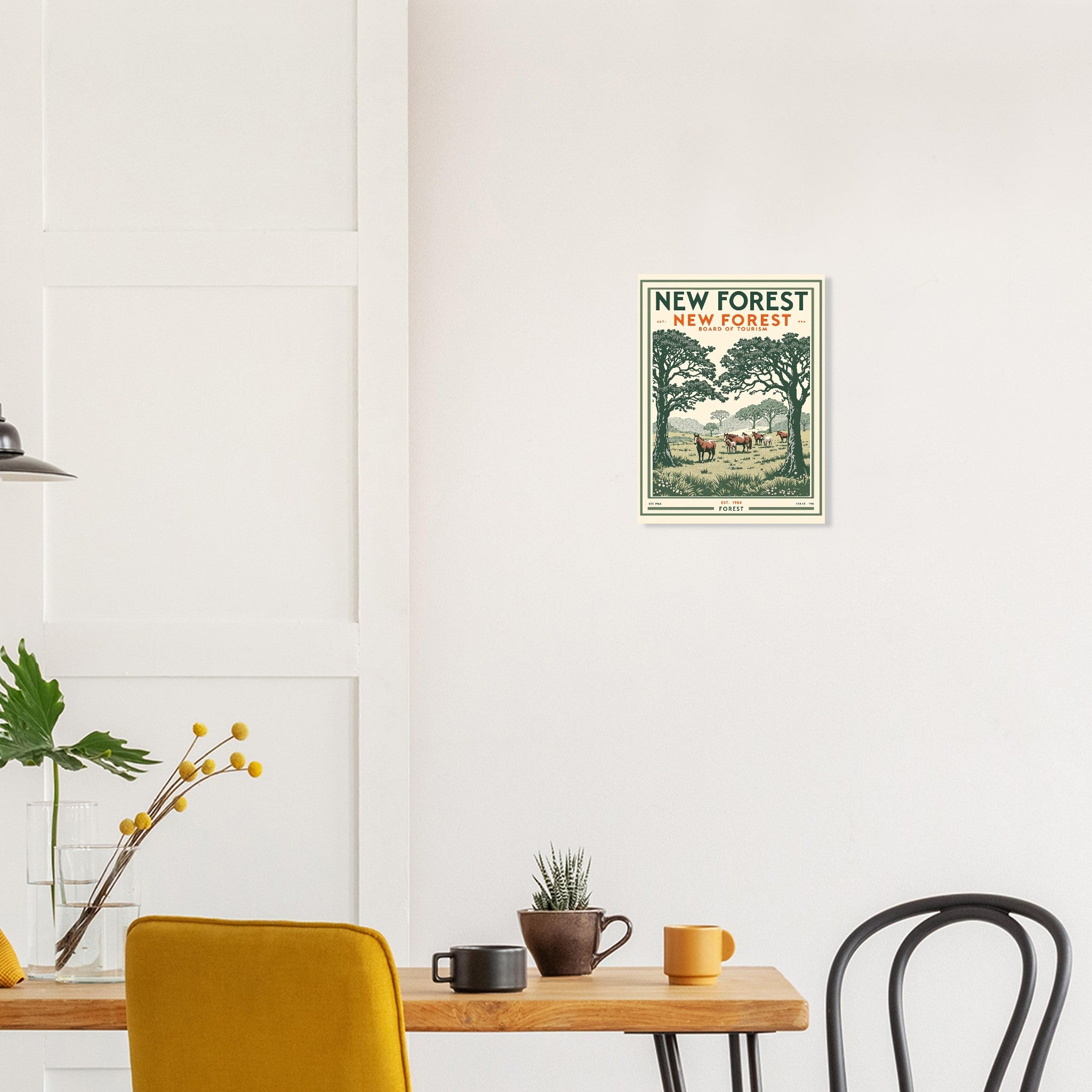 New Forest Vintage Travel Poster Art Print — detail view | Wild Thread Co