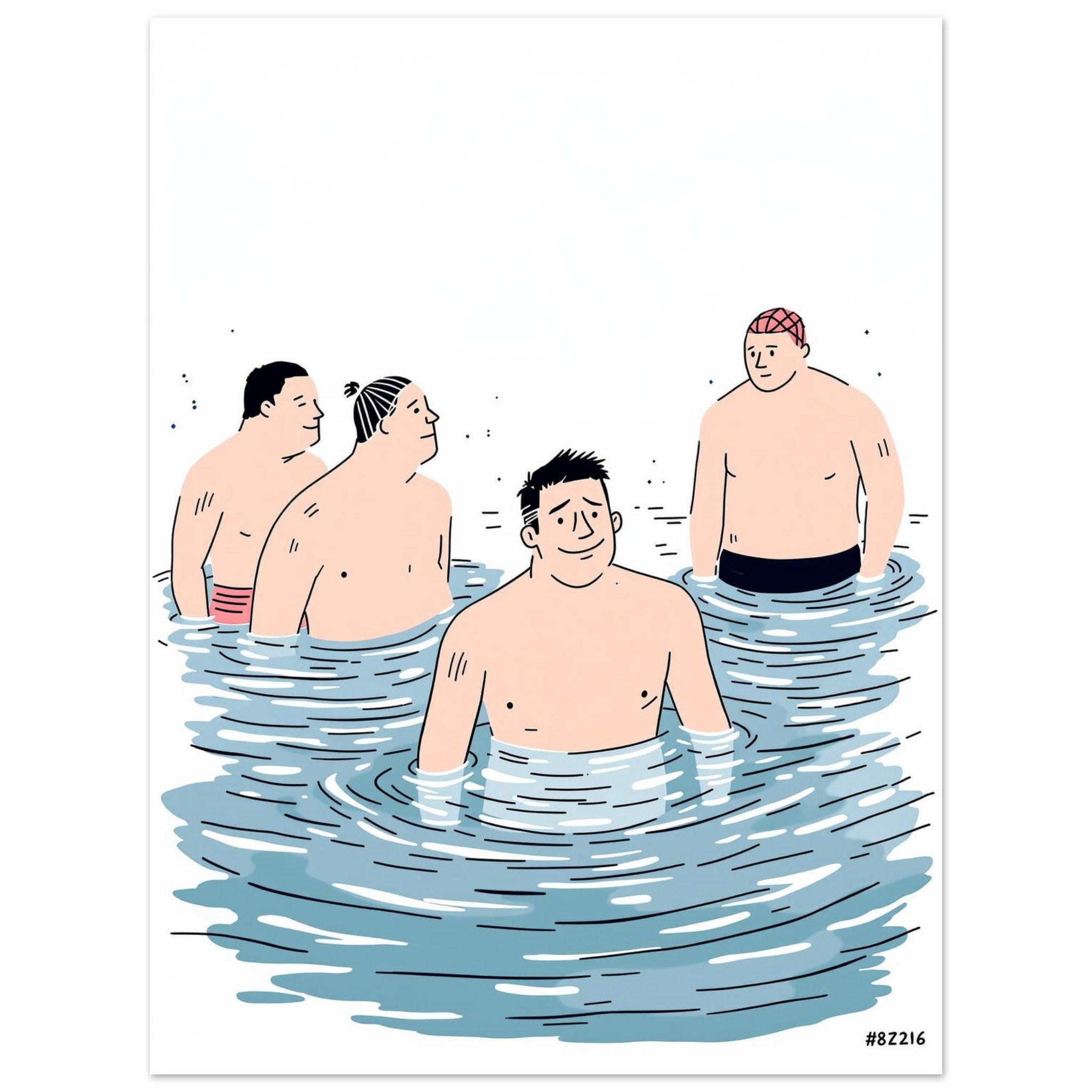 Cold Water Swimming Group , Wild Swimming Gift A1 UK Art Print Poster Wall Art U — Art Print | Wild Thread Co
