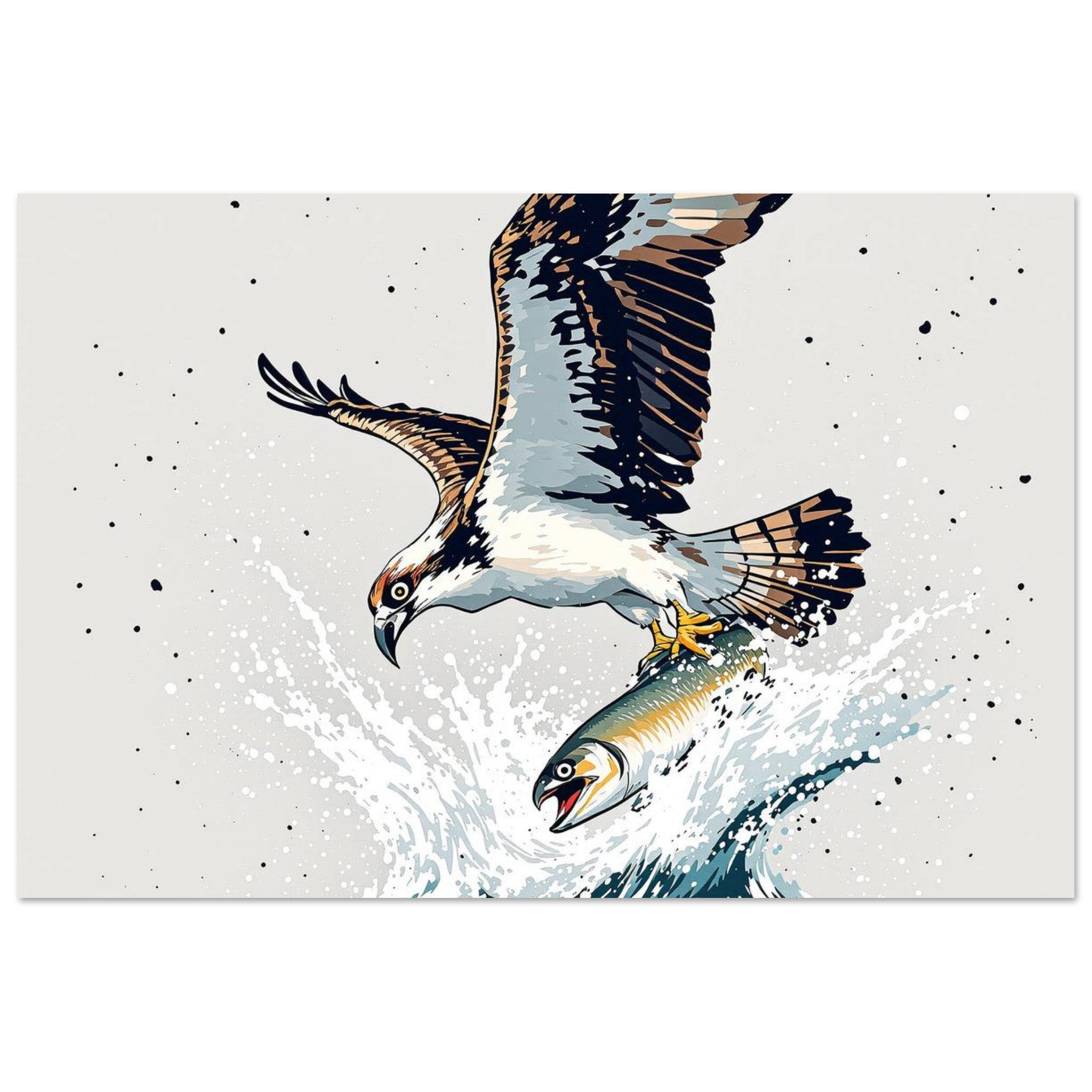 Osprey Diving Fishing River — Print Material | Wild Thread Co UK