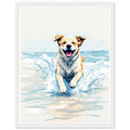 Dog At Beach Framed Art Print — detail view | Wild Thread Co