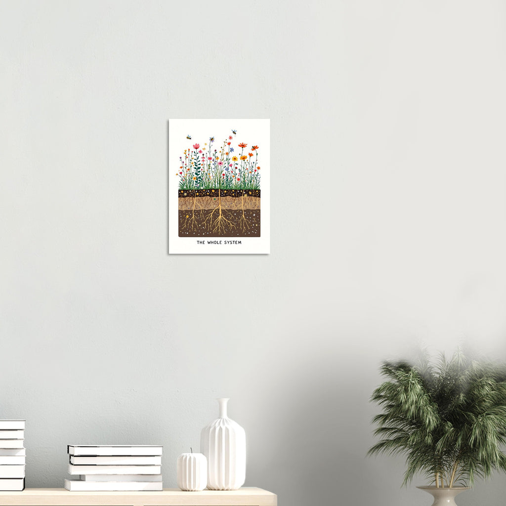 Wildflower Meadow Pollinator Cross-Section A1 Art Print Art Print — detail view | Wild Thread Co