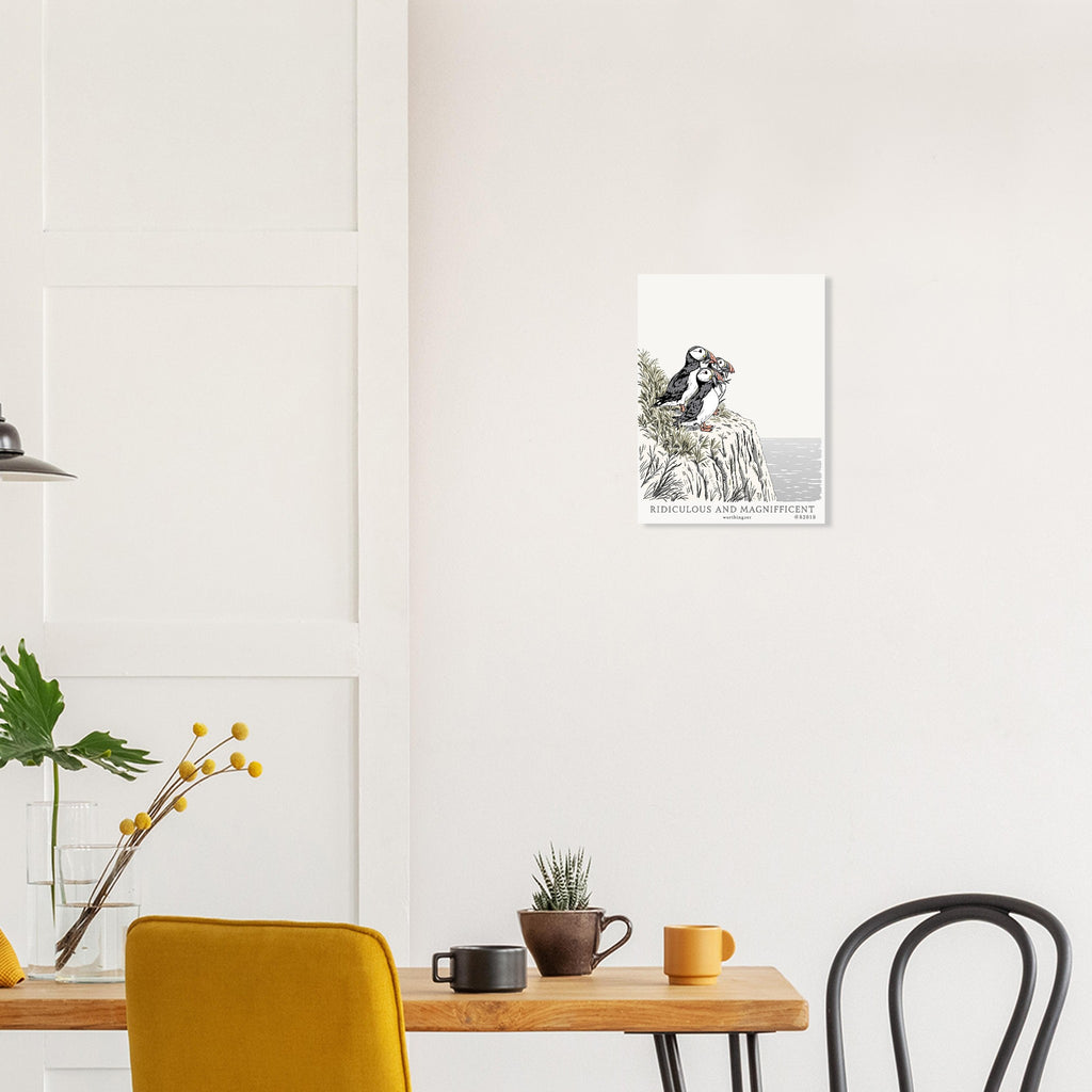 Puffin Colony A1 Art Print Art Print — detail view | Wild Thread Co