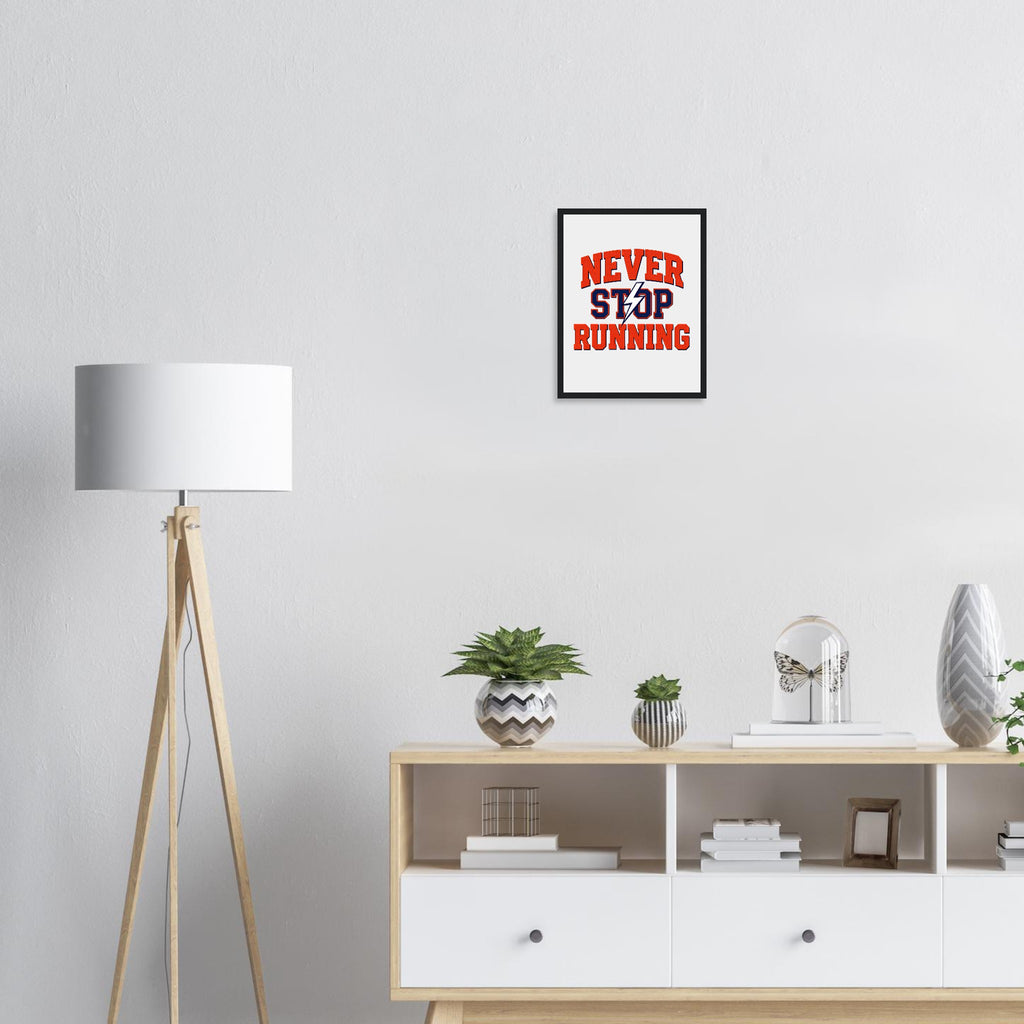 Retro Sports Running Heritage Framed Art Print — detail view | Wild Thread Co