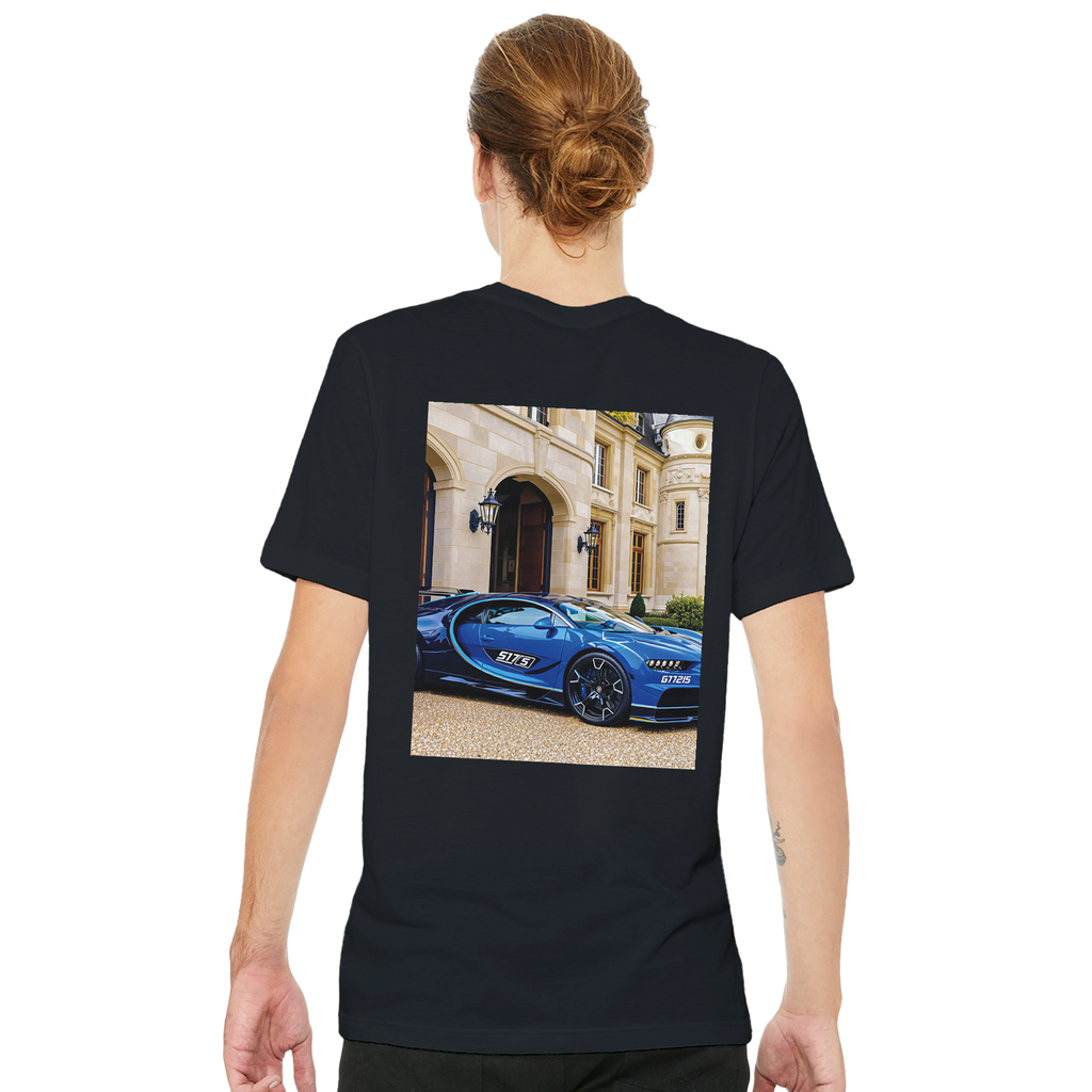 Bugatti Chiron Blue T-Shirt — detail view | Wild Thread Co