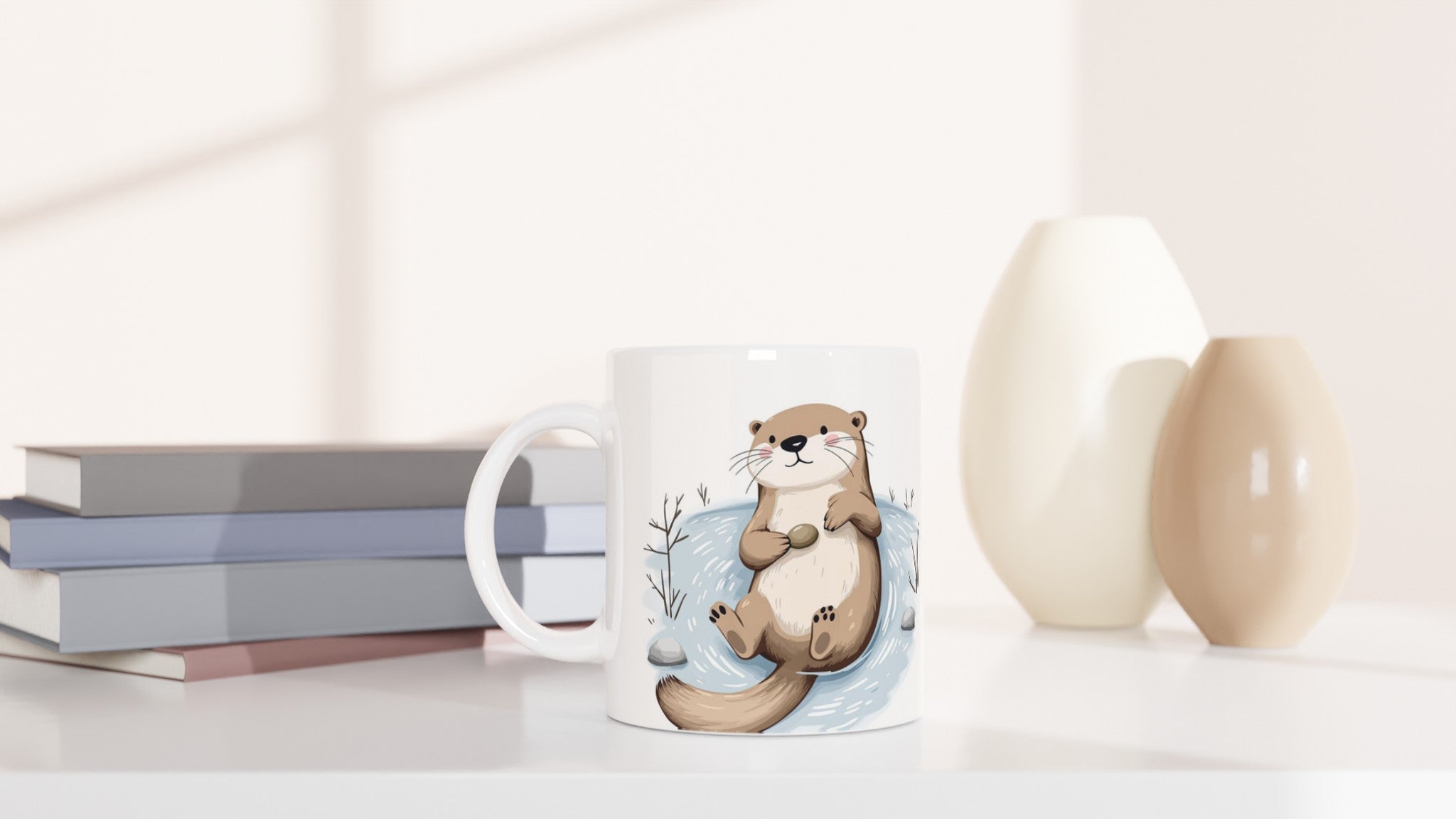 otter playing Mug — detail view | Wild Thread Co