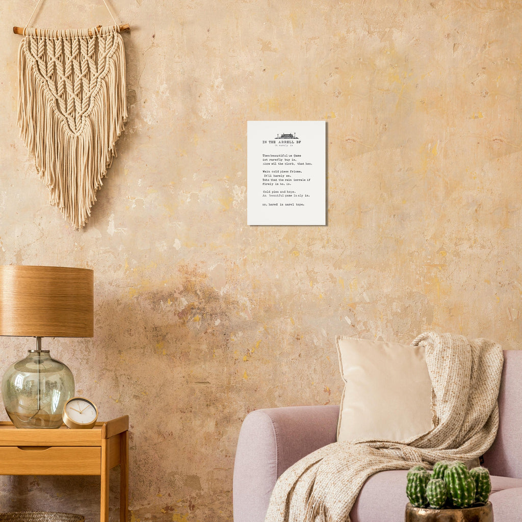 Football Terrace Poem Art Print Poster Wall Art UK — Art Print | Wild Thread Co