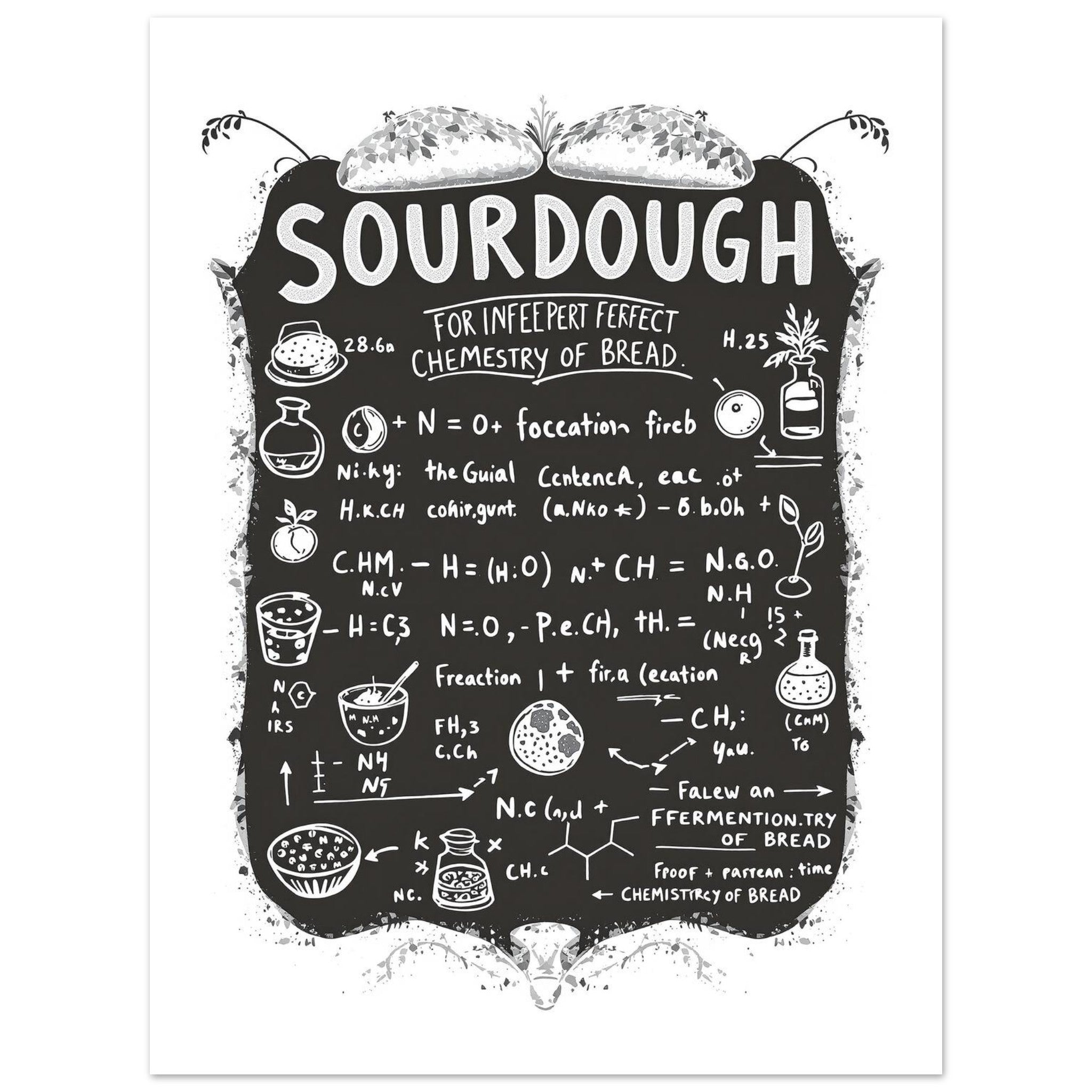 Chemistry Sourdough Baker Art Print Art Print — detail view | Wild Thread Co