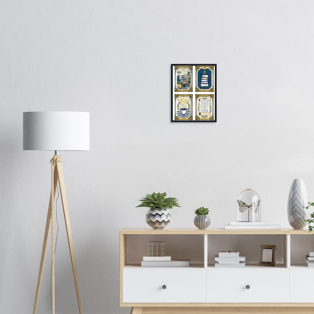 Dark Academia Tarot Cards Framed Print Wall Art Ready to Hang UK Framed Art Print — detail view | Wild Thread Co
