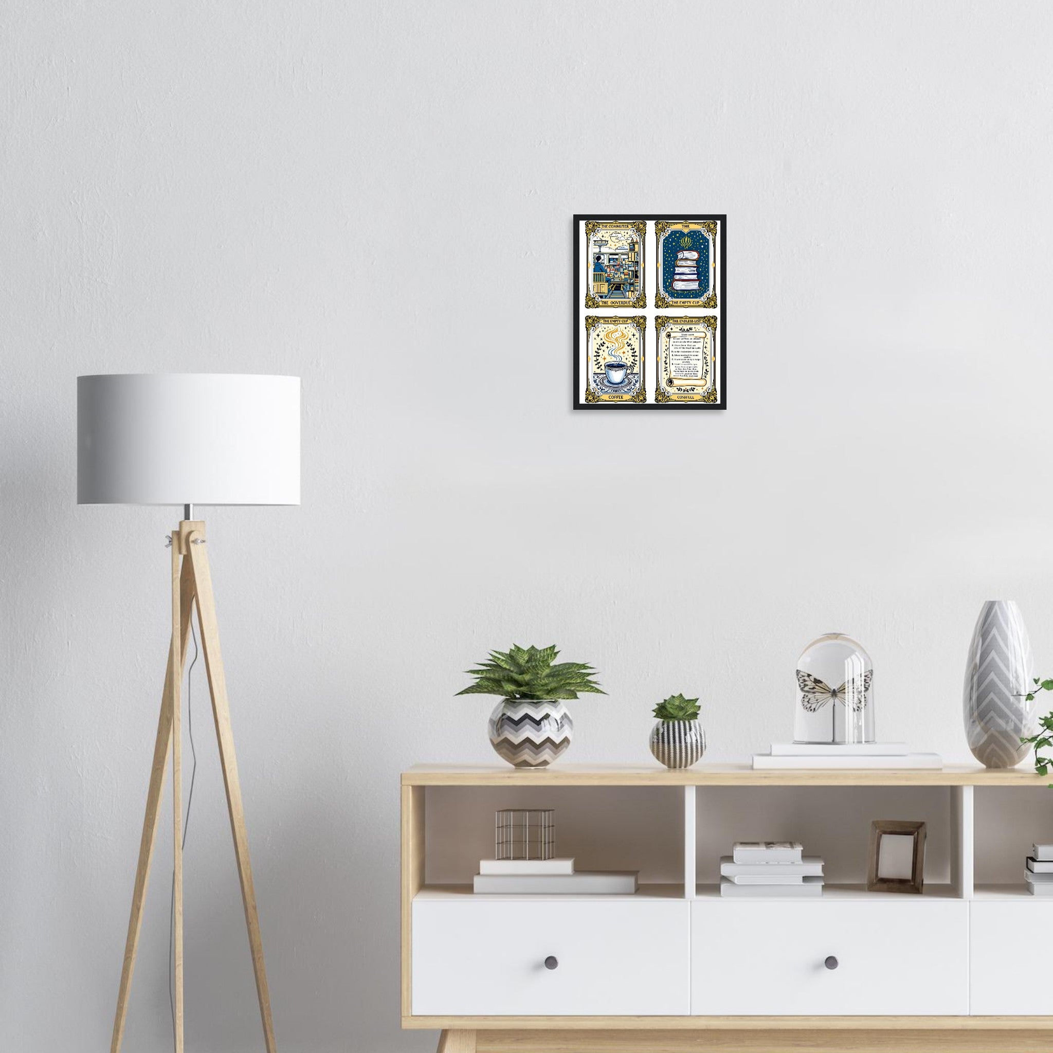 Dark Academia Tarot Cards Framed Print Wall Art Ready to Hang UK Framed Art Print — detail view | Wild Thread Co
