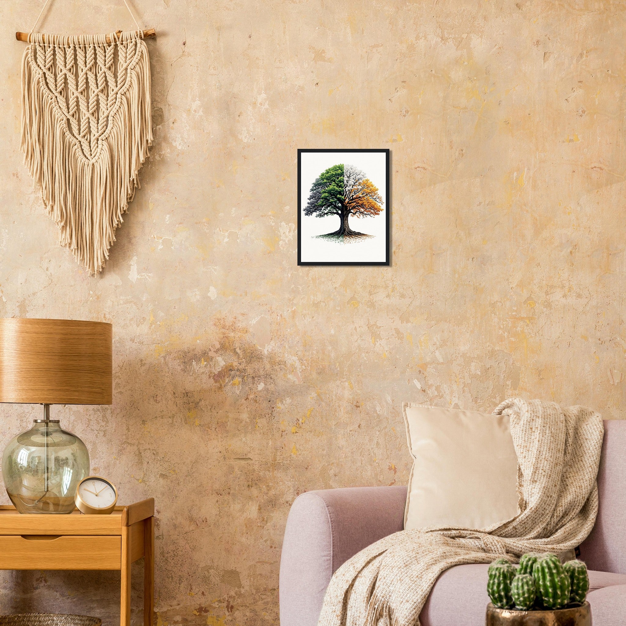 Oak Tree Four Seasons Print Material — detail view | Wild Thread Co