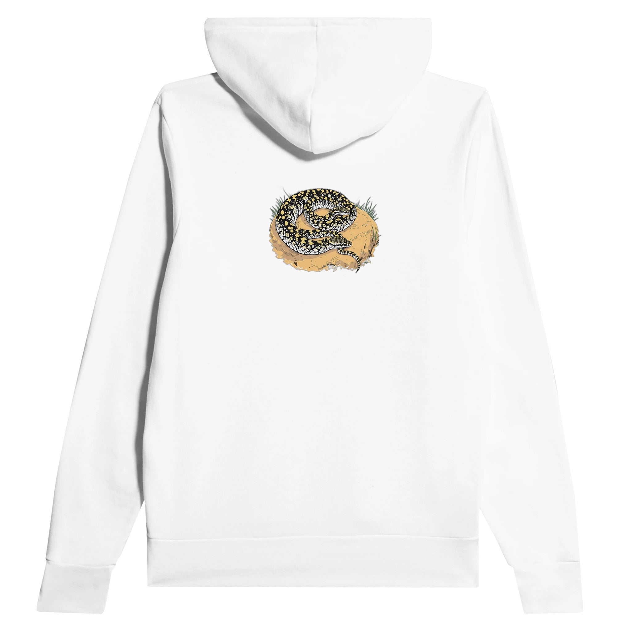 Adder Basking Rock Hoodie — detail view | Wild Thread Co