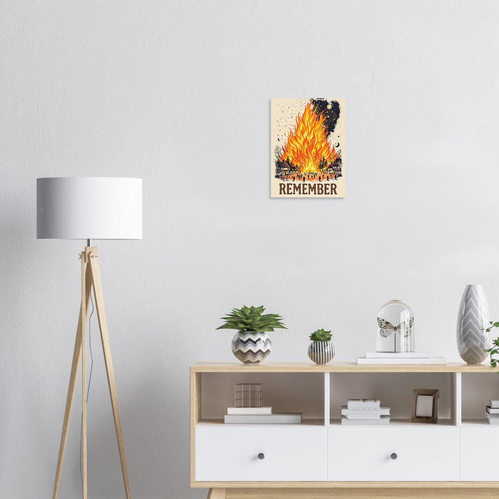 Bonfire Night Village Scene Art Print Poster Wall Art UK — Art Print | Wild Thread Co