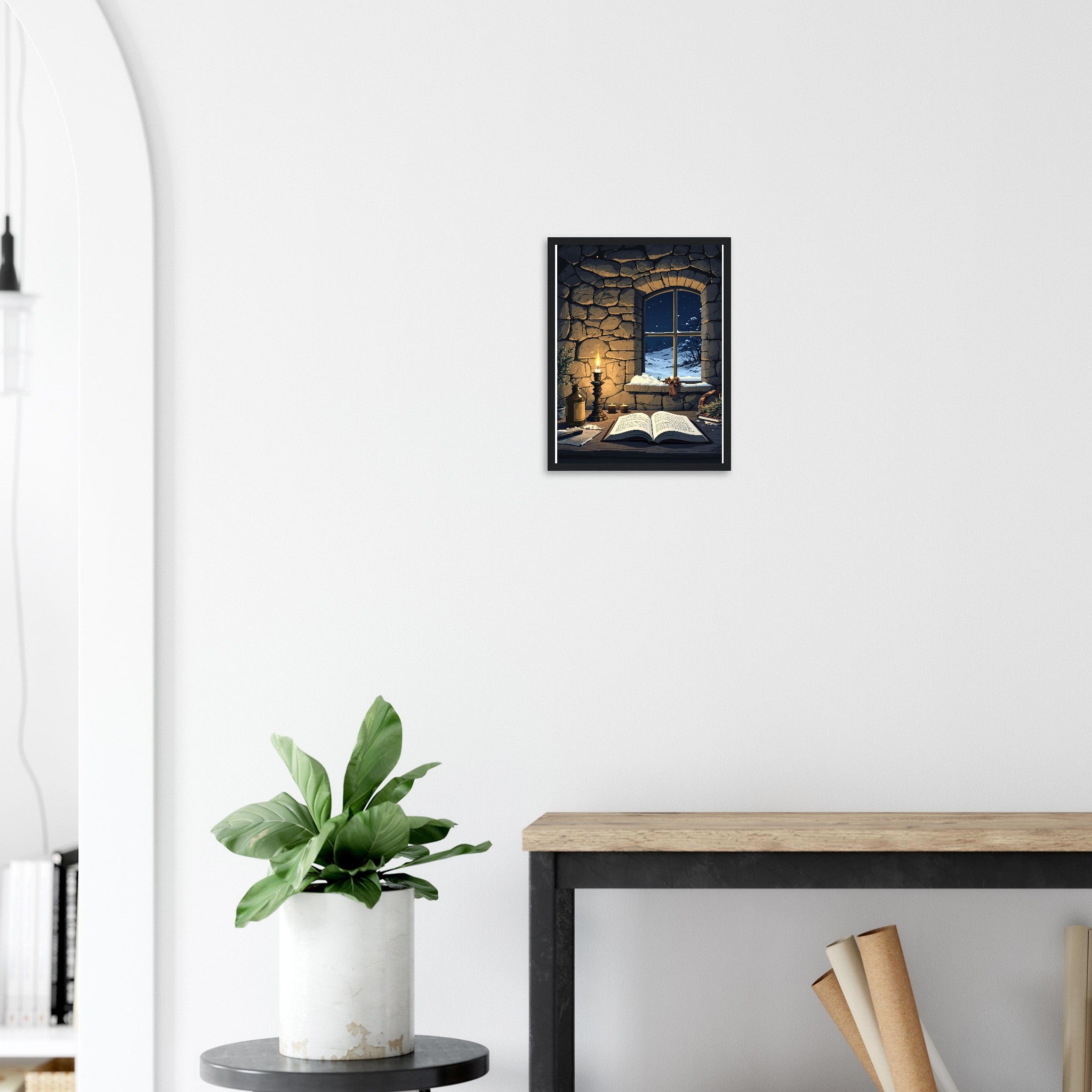 Bothy Interior Candlelight Art Framed Print Wall Art Ready to Hang UK UK Gift — Framed Art Print | Wild Thread Co