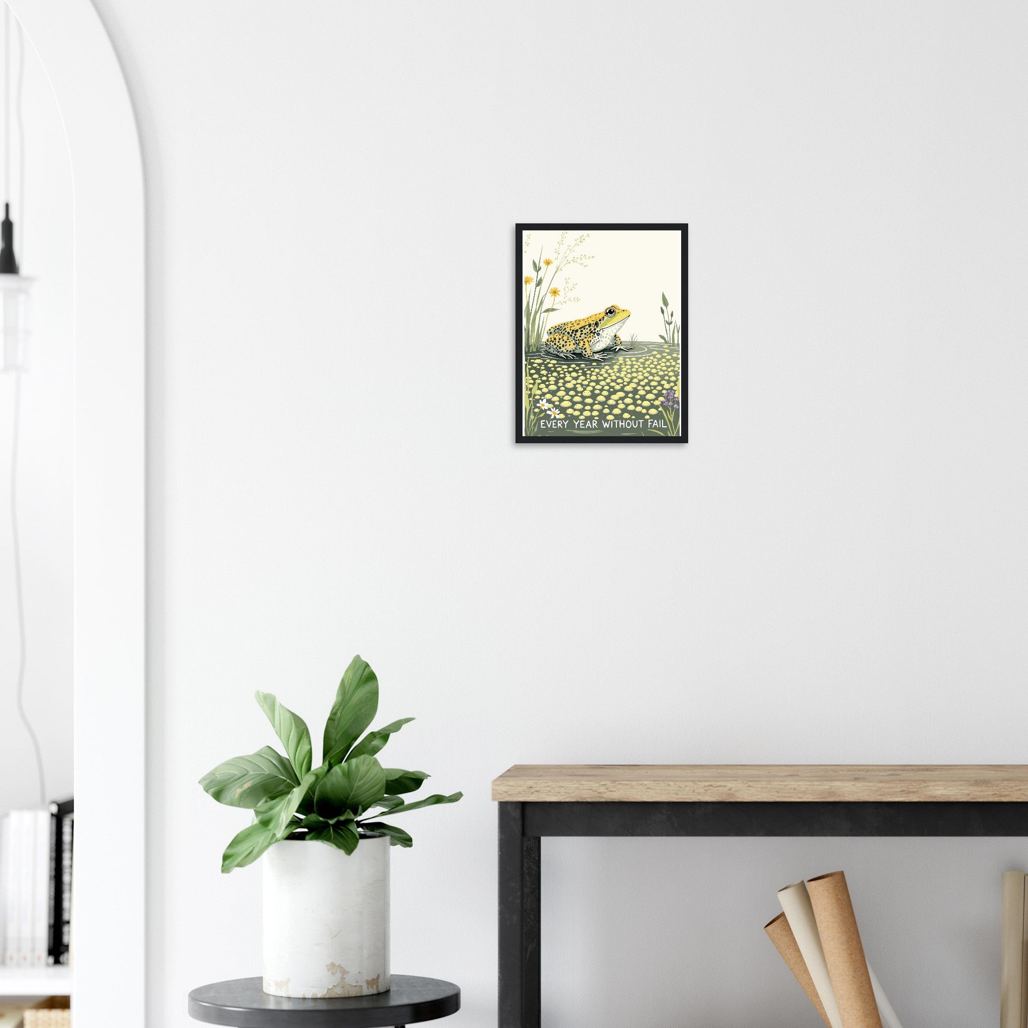 Common Frog Pond Spawn Spring Framed Art Print — detail view | Wild Thread Co