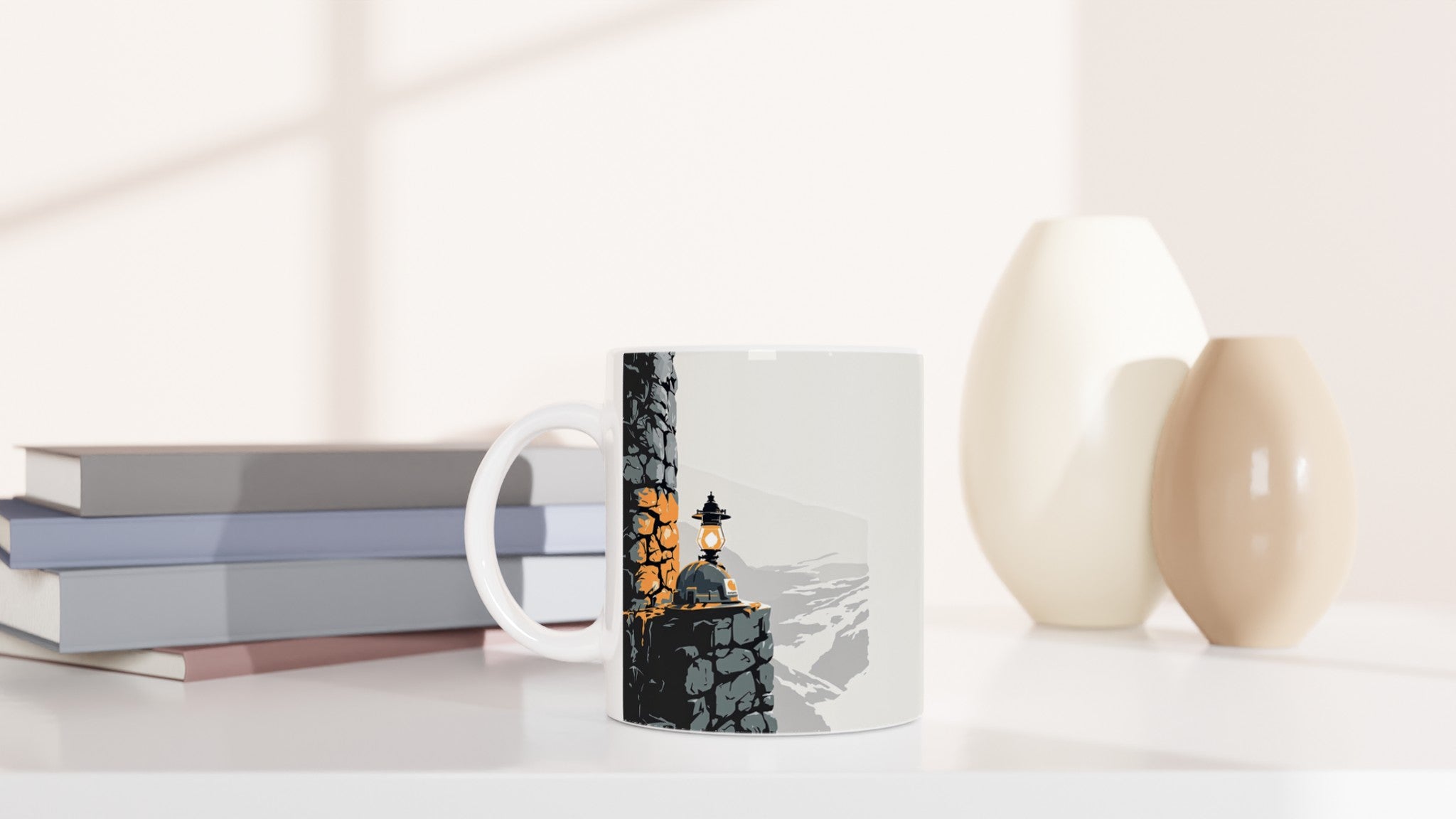 Coalfield Mining Heritage Lamp Helmet Mug — detail view | Wild Thread Co