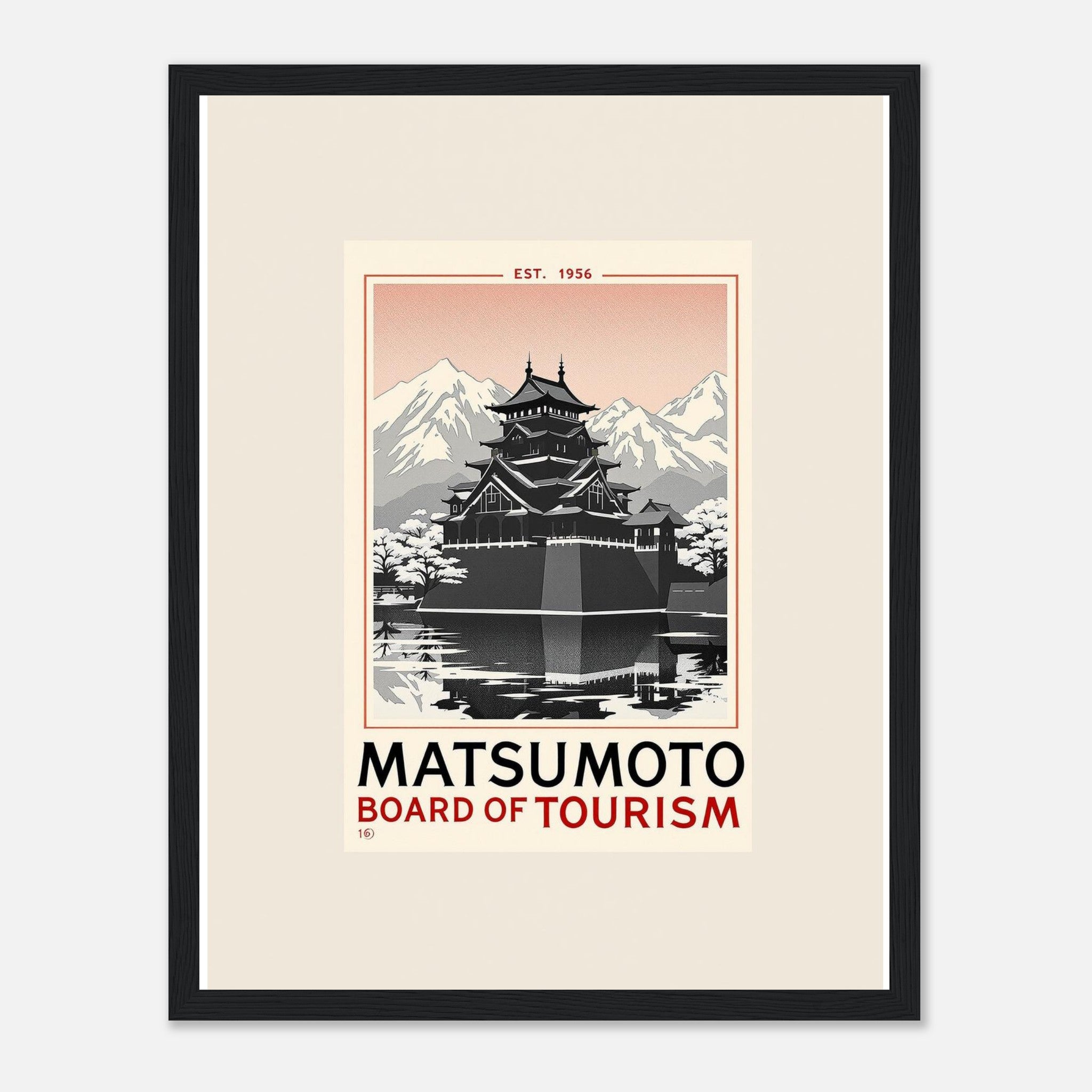 Matsumoto Vintage Travel Poster Framed Art Print — detail view | Wild Thread Co