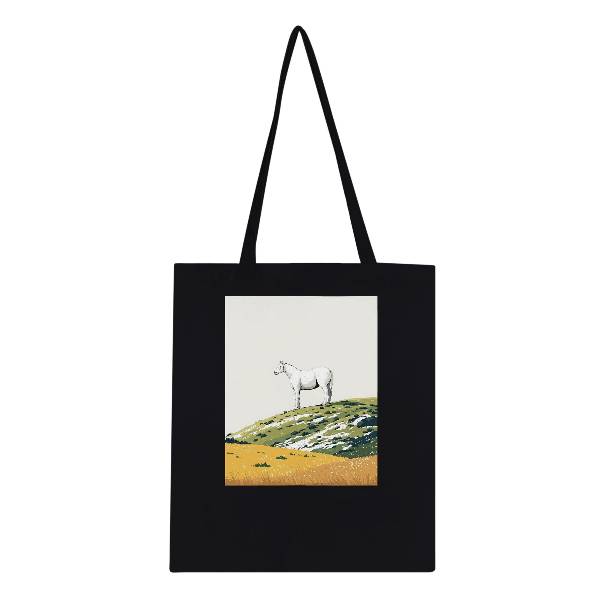 Chalk White Horse Hill Prehistoric Tote Bag — detail view | Wild Thread Co
