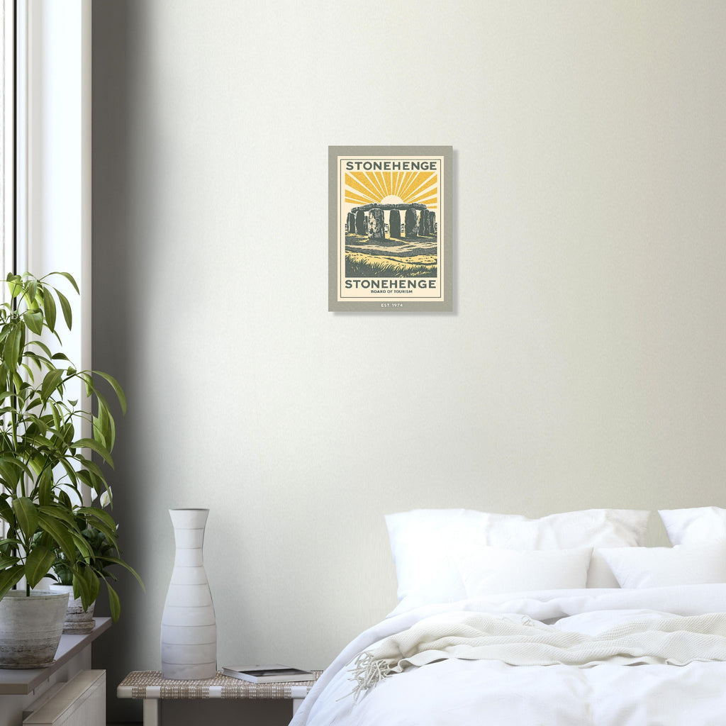 Stonehenge Vintage Travel Poster Art Print — detail view | Wild Thread Co