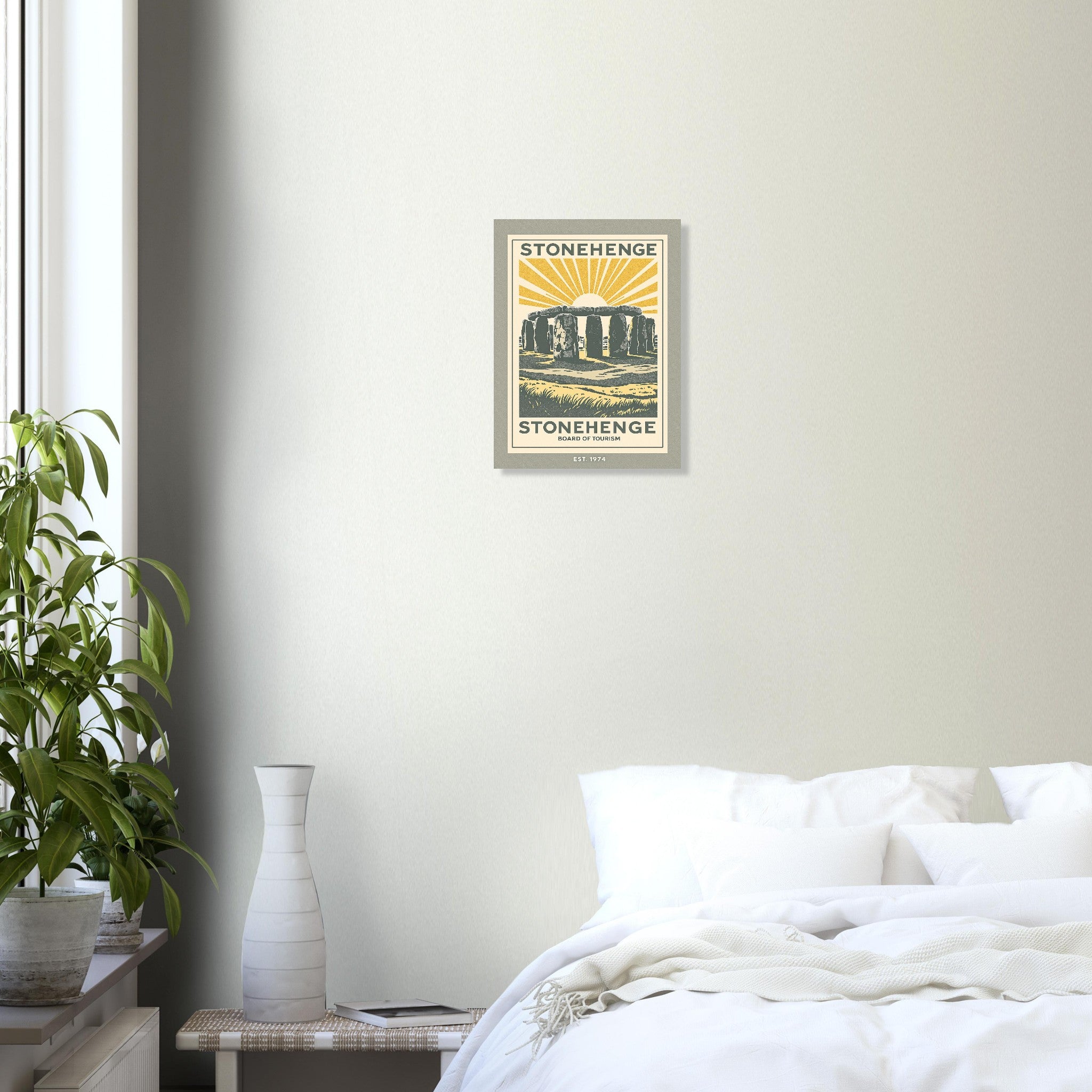 Stonehenge Vintage Travel Poster Art Print — detail view | Wild Thread Co