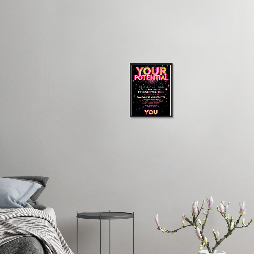 Rave Flyer Motivation Framed Print Wall Art Ready to Hang UK Framed Art Print — detail view | Wild Thread Co