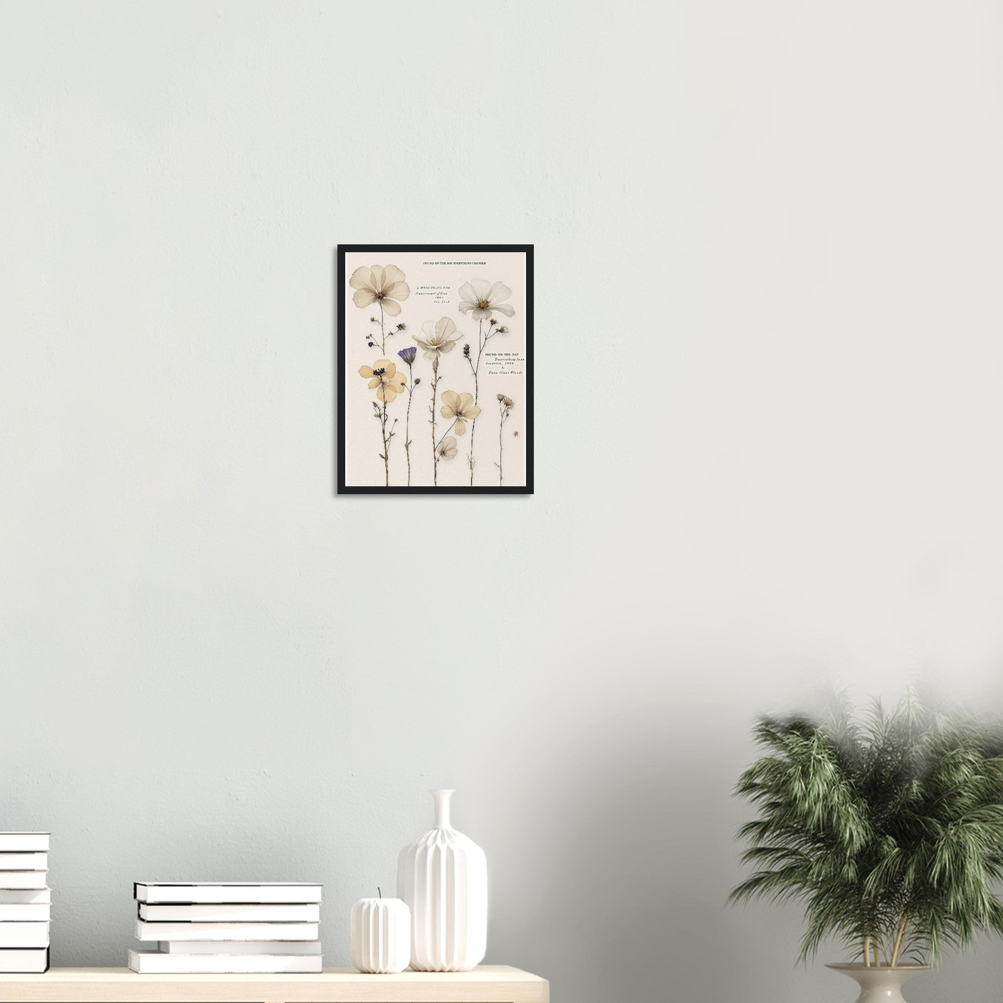 Dark Academia Pressed Flowers Victorian Framed Print Wall Art Ready Framed Art Print — detail view | Wild Thread Co