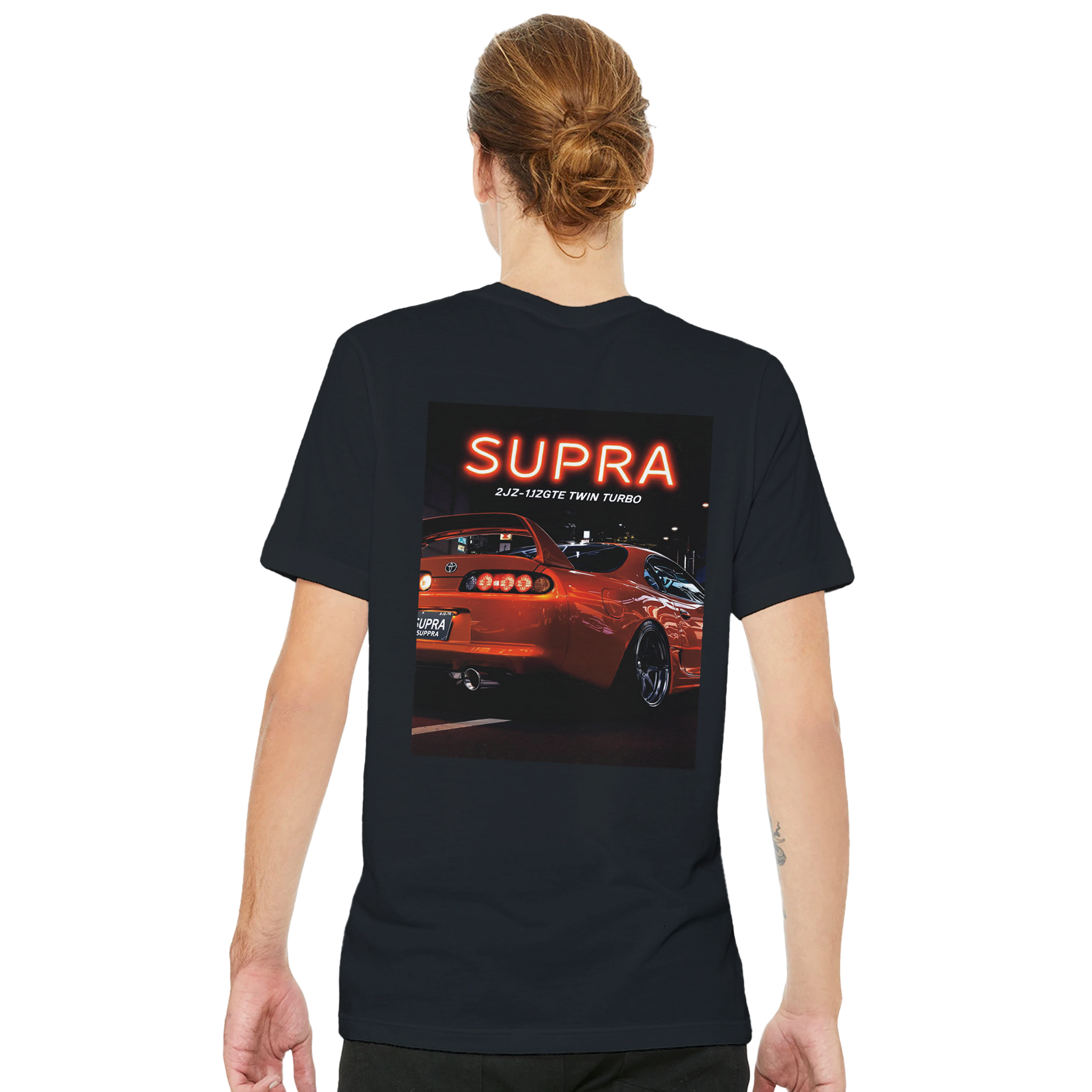 Toyota Supra Mk4 Jdm Night Orange T-Shirt — detail view | Wild Thread Co