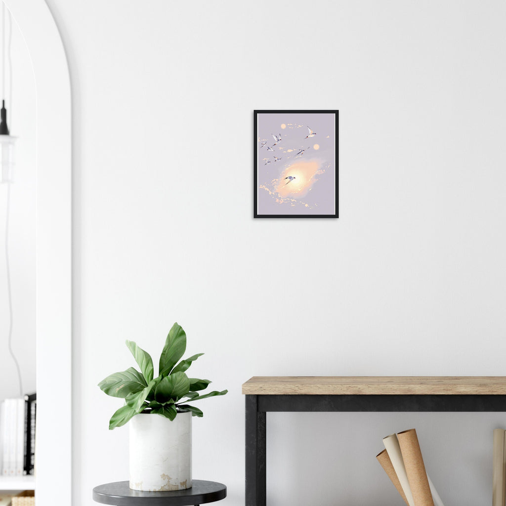 Swift Summer Evening Sky Framed Art Print — detail view | Wild Thread Co