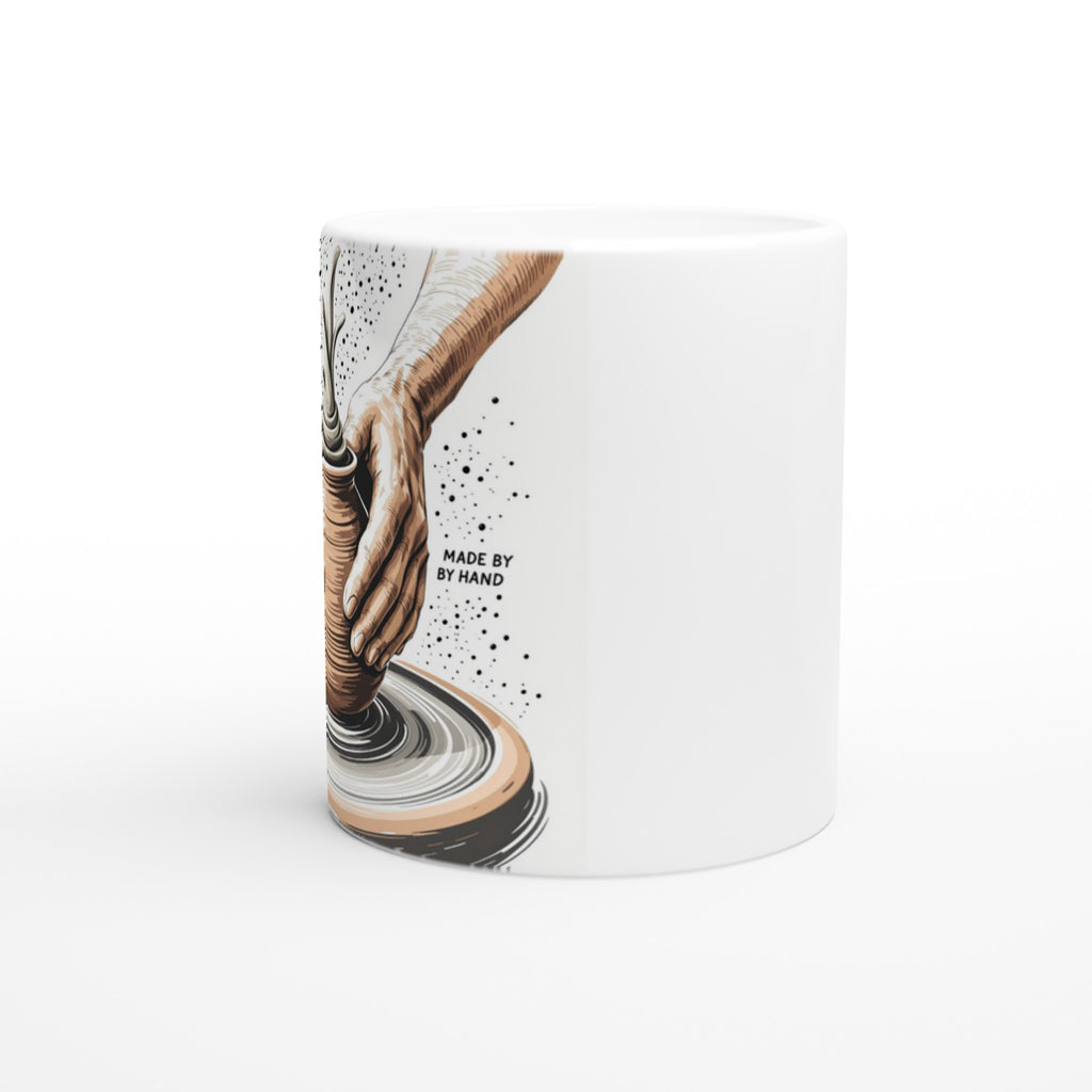 Potter Wheel Clay Hands Mug — detail view | Wild Thread Co