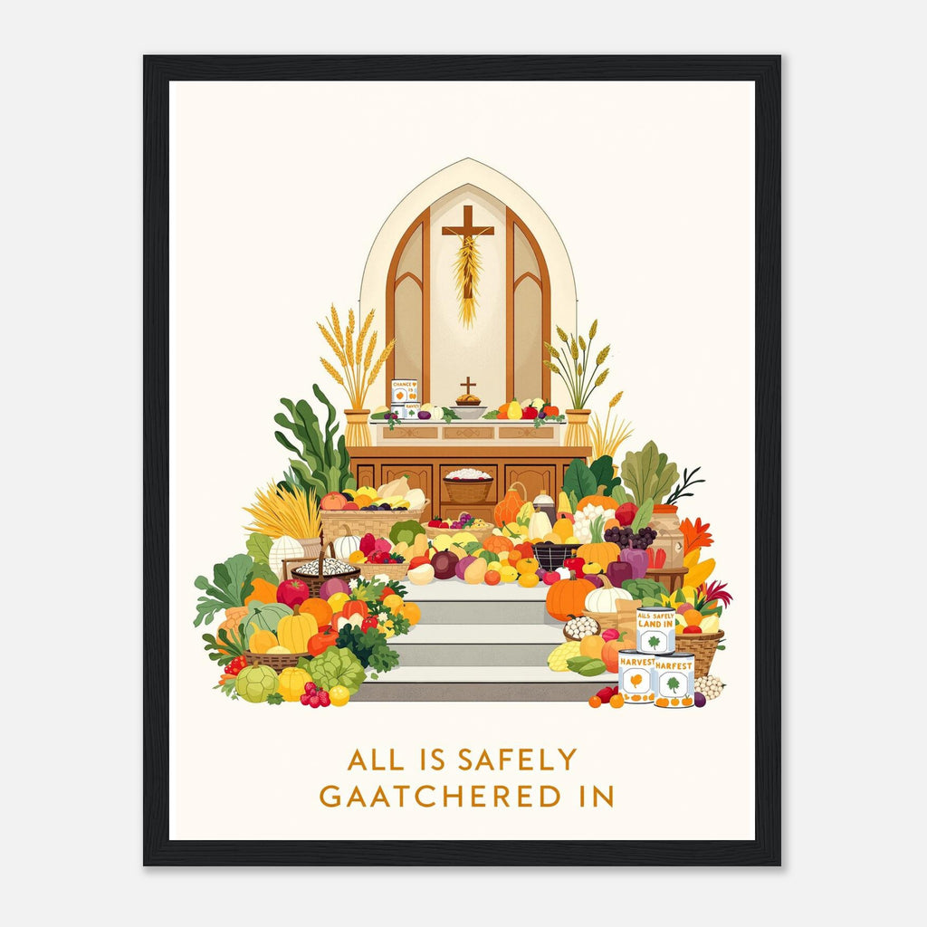 Harvest Festival Church Abundance Print Material — detail view | Wild Thread Co