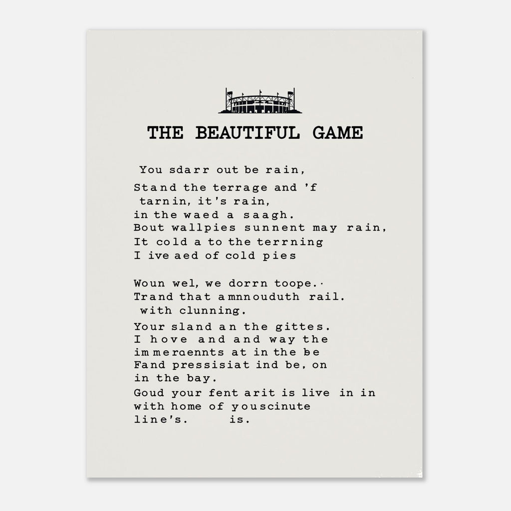 Retro British Football Terrace Poetry Art Print Art Print — detail view | Wild Thread Co