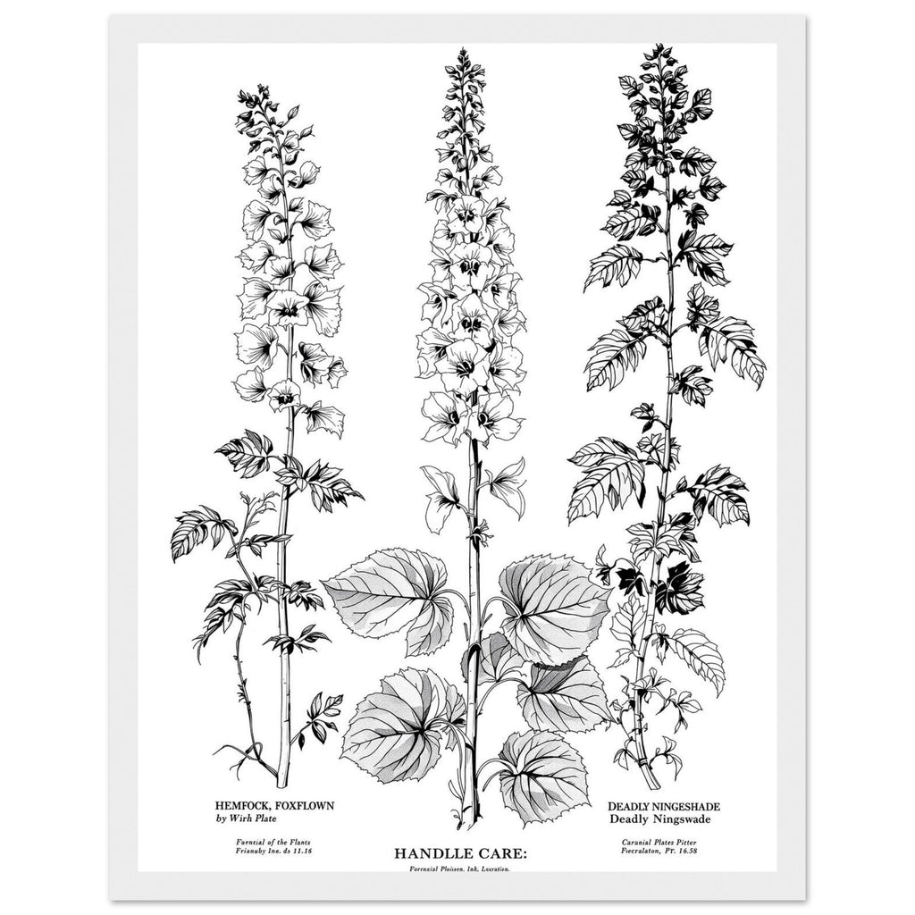 Victorian Botanical Poisonous Plants Framed Print Wall Art Ready to Hang UK Framed Art Print — detail view | Wild Thread Co