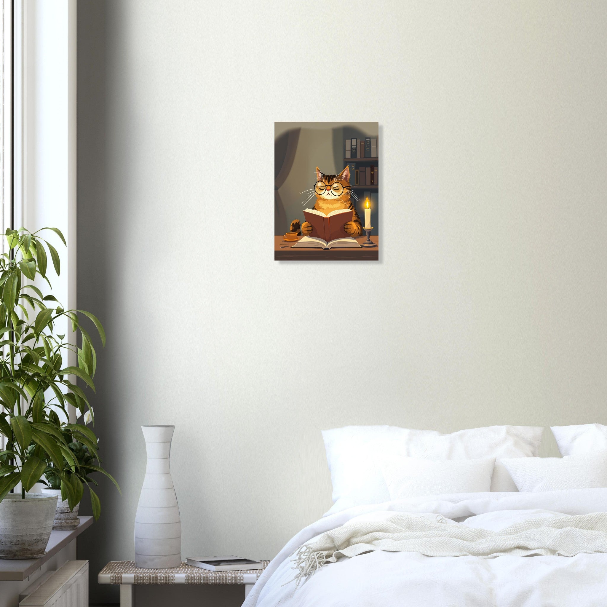 Cat Reading Book Art Print Poster Wall Art UK — Art Print | Wild Thread Co