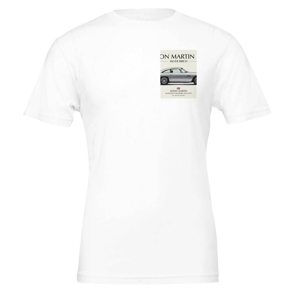 Aston Martin Db5 British Spec Poster T-Shirt — detail view | Wild Thread Co