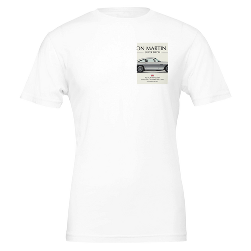 Aston Martin Db5 British Spec Poster T-Shirt — detail view | Wild Thread Co