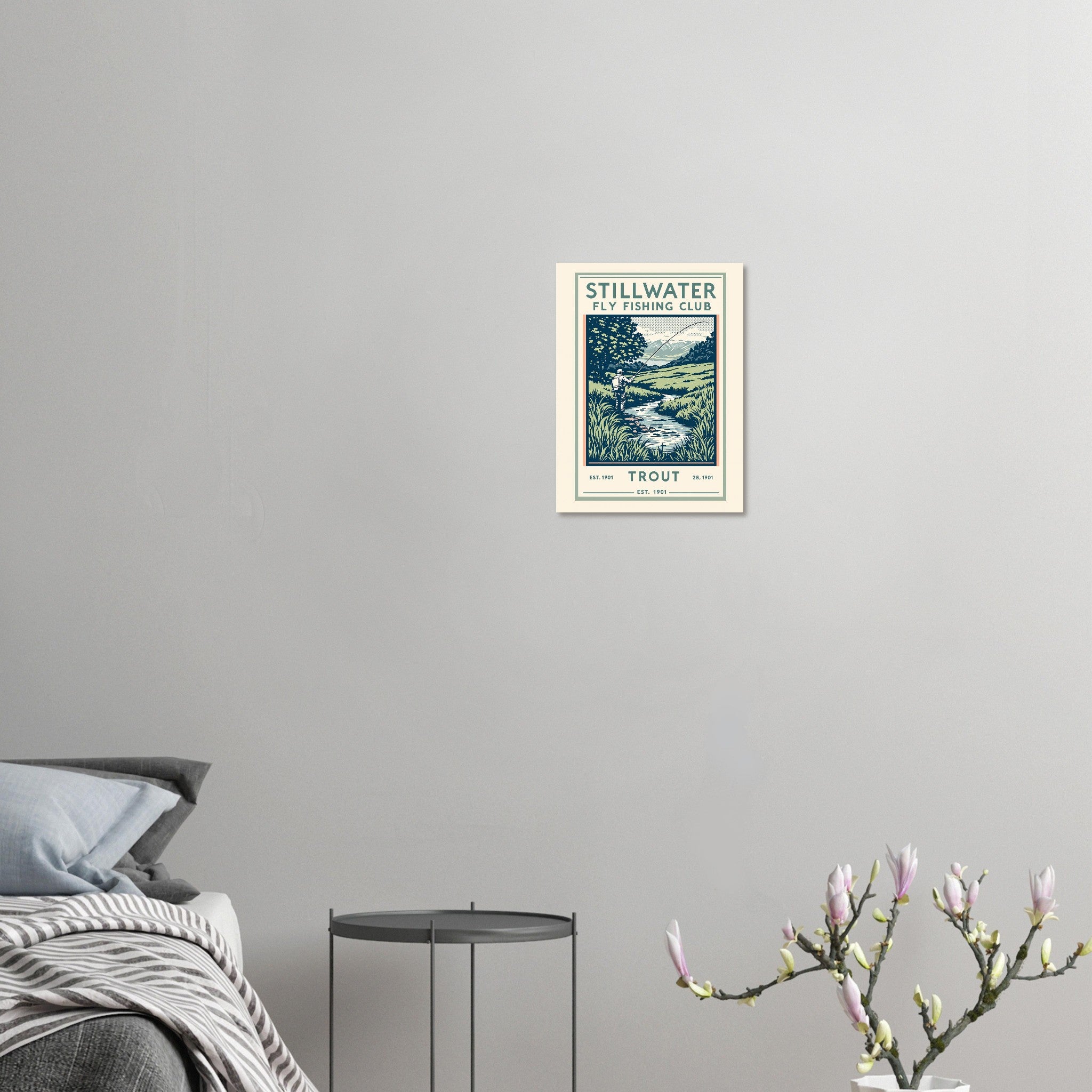 Stillwater Vintage Travel Poster Art Print — detail view | Wild Thread Co