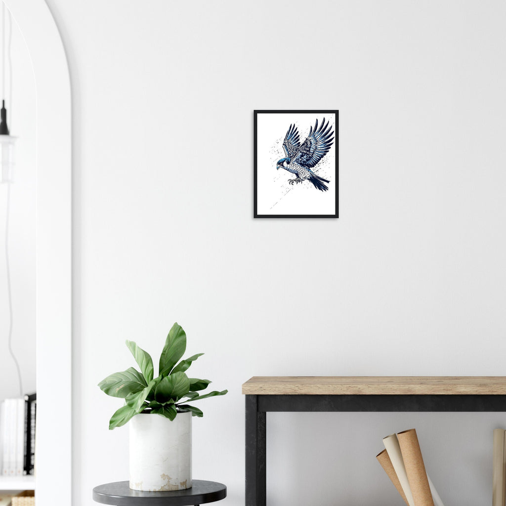 Peregrine Dive Framed Art Print — detail view | Wild Thread Co