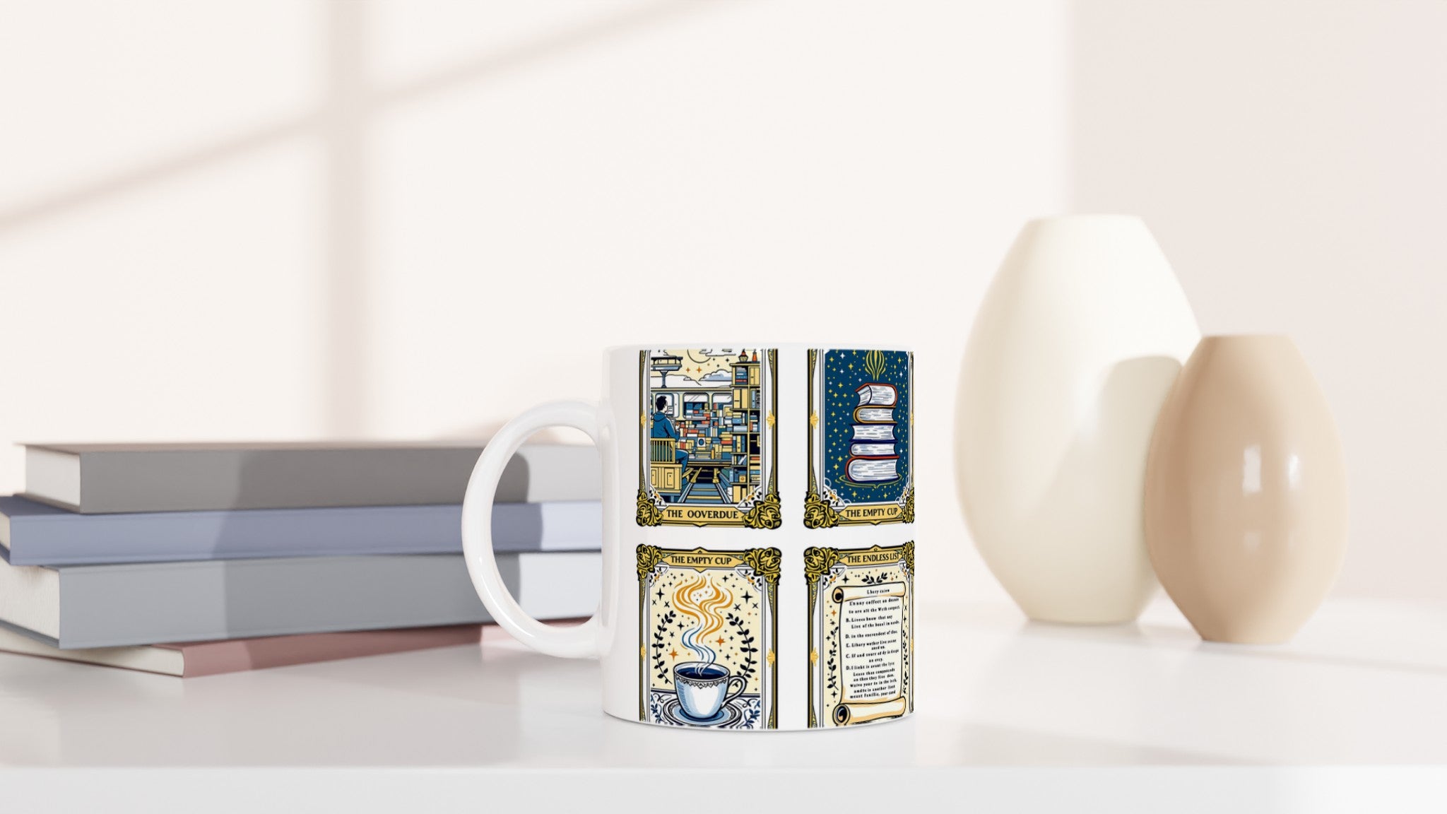 Dark Academia Tarot Card Mug — detail view | Wild Thread Co
