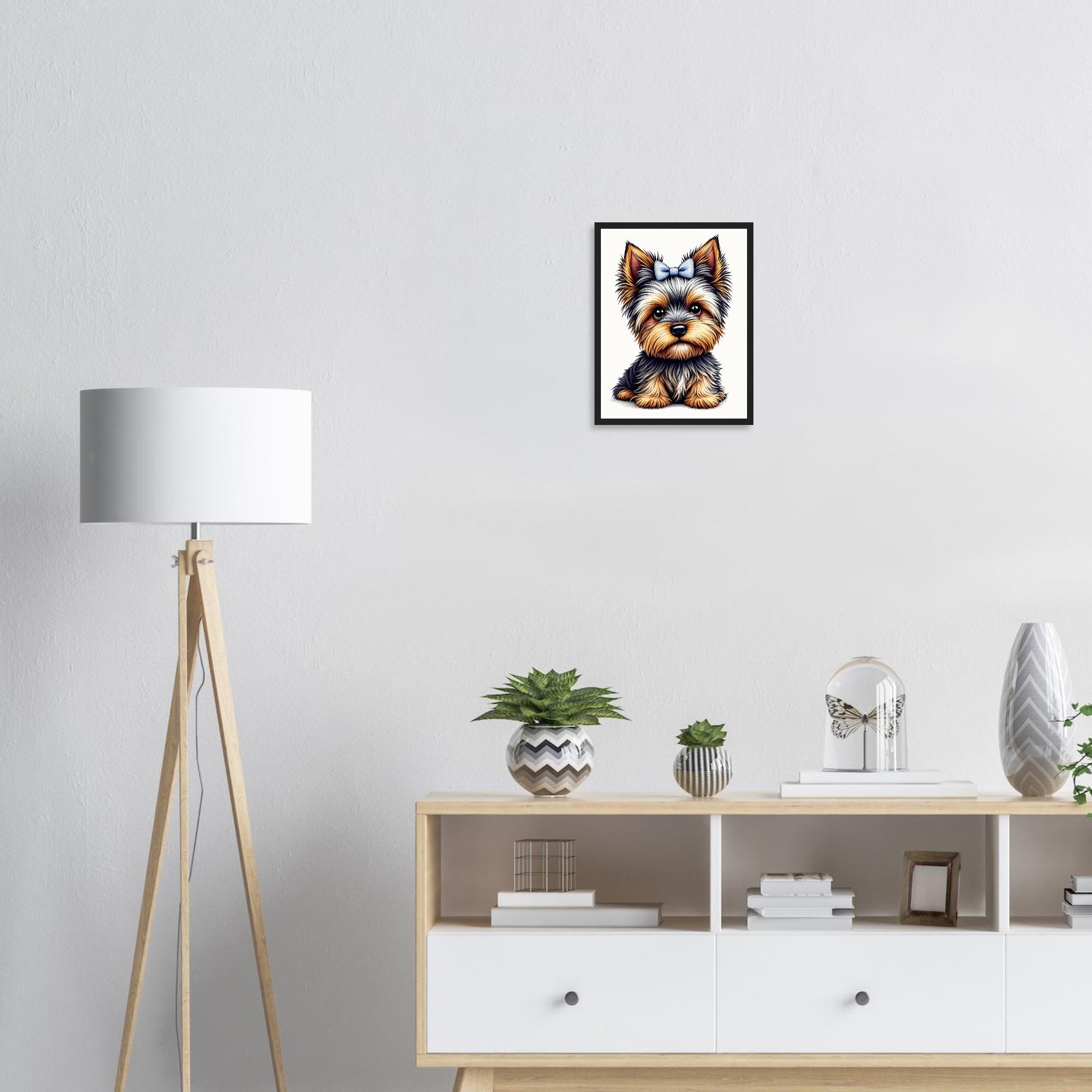 Yorkshire Terrier Art Framed Print Wall Art Ready to Hang UK Framed Art Print — detail view | Wild Thread Co