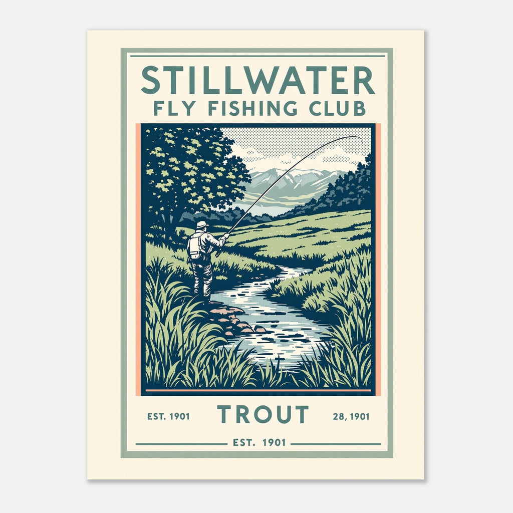 Stillwater Vintage Travel Poster Art Print — detail view | Wild Thread Co