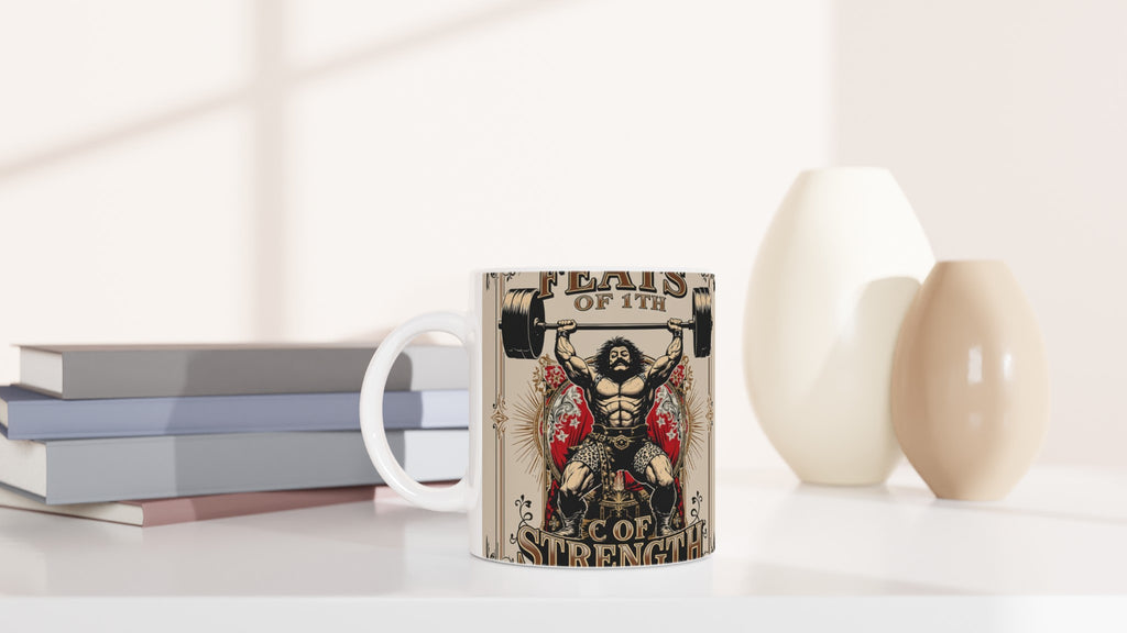 Victorian Circus Strongman Mug — detail view | Wild Thread Co