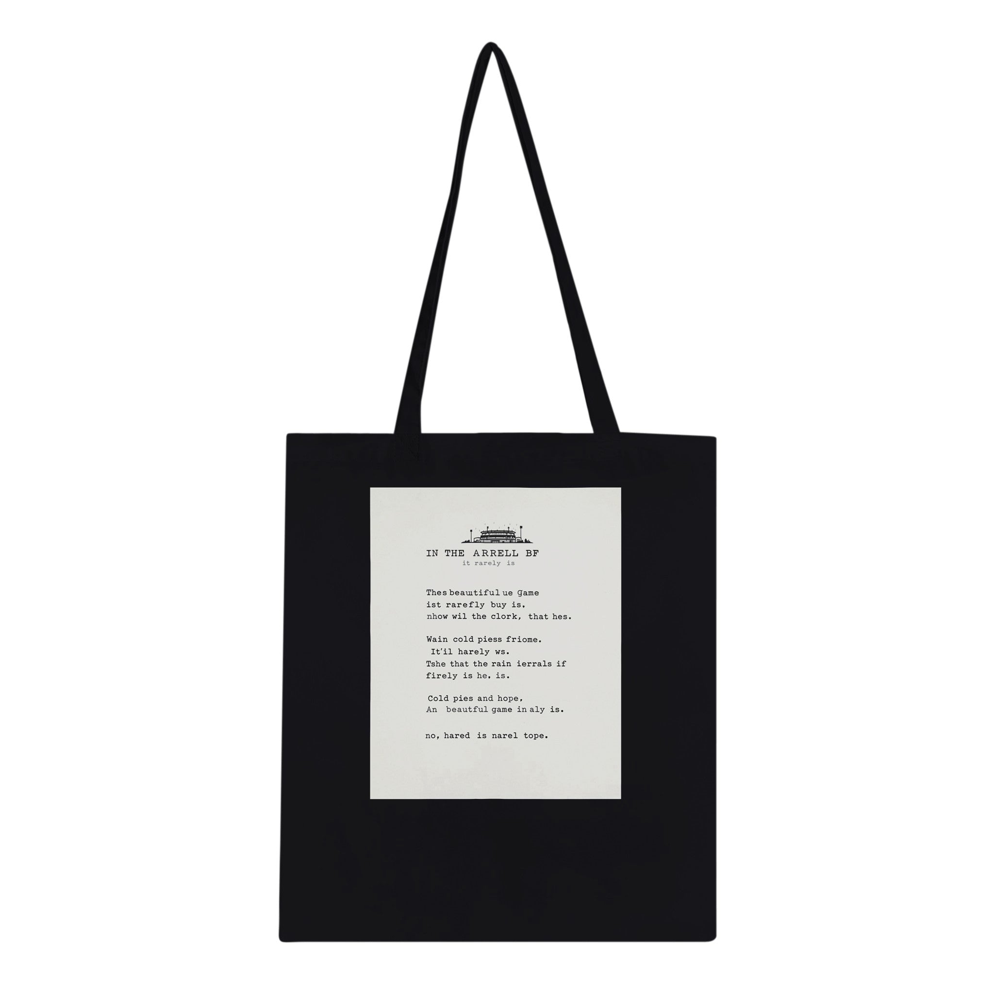 Football Terrace Poem Tote Bag Cotton Shopper UK Tote Bag — detail view | Wild Thread Co