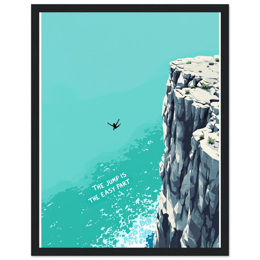 Coasteering Cliff Jump Framed Print — Framed Art Print | Wild Thread Co