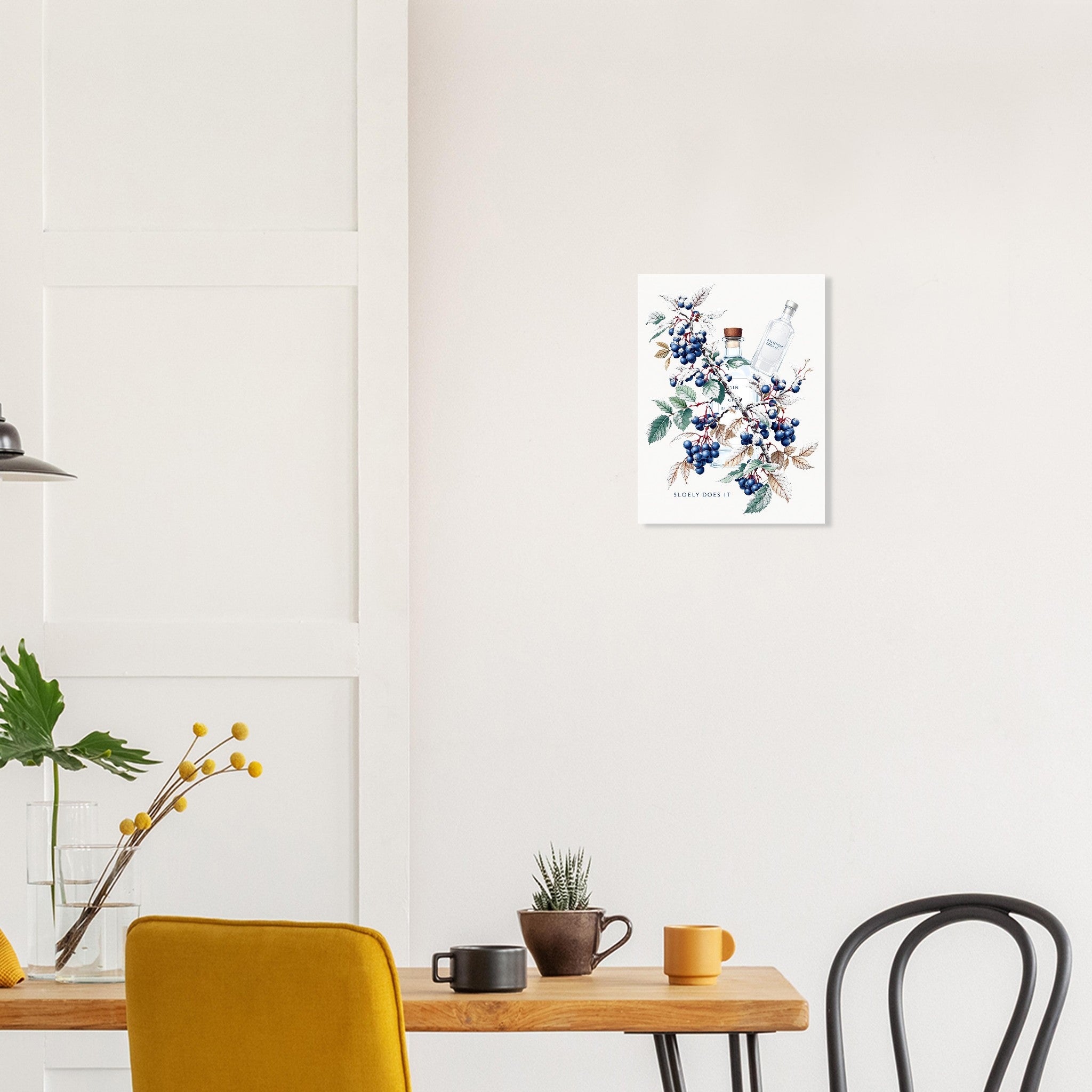 Sloe Gin A1 Blackthorn Berry Frost Art UK Art Print Poster Wall Art UK UK Gift Art Print — detail view | Wild Thread Co