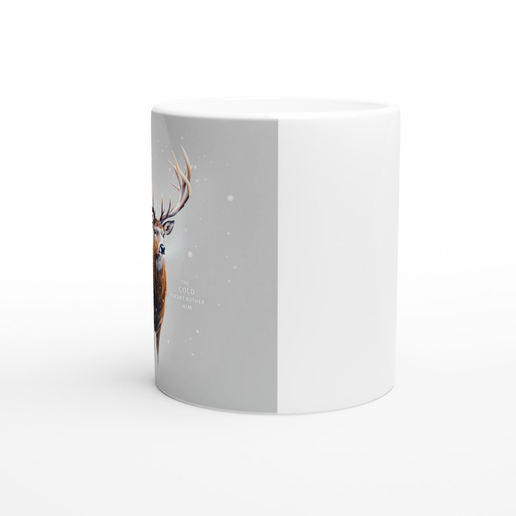 Red Deer Winter Stag Mug — detail view | Wild Thread Co