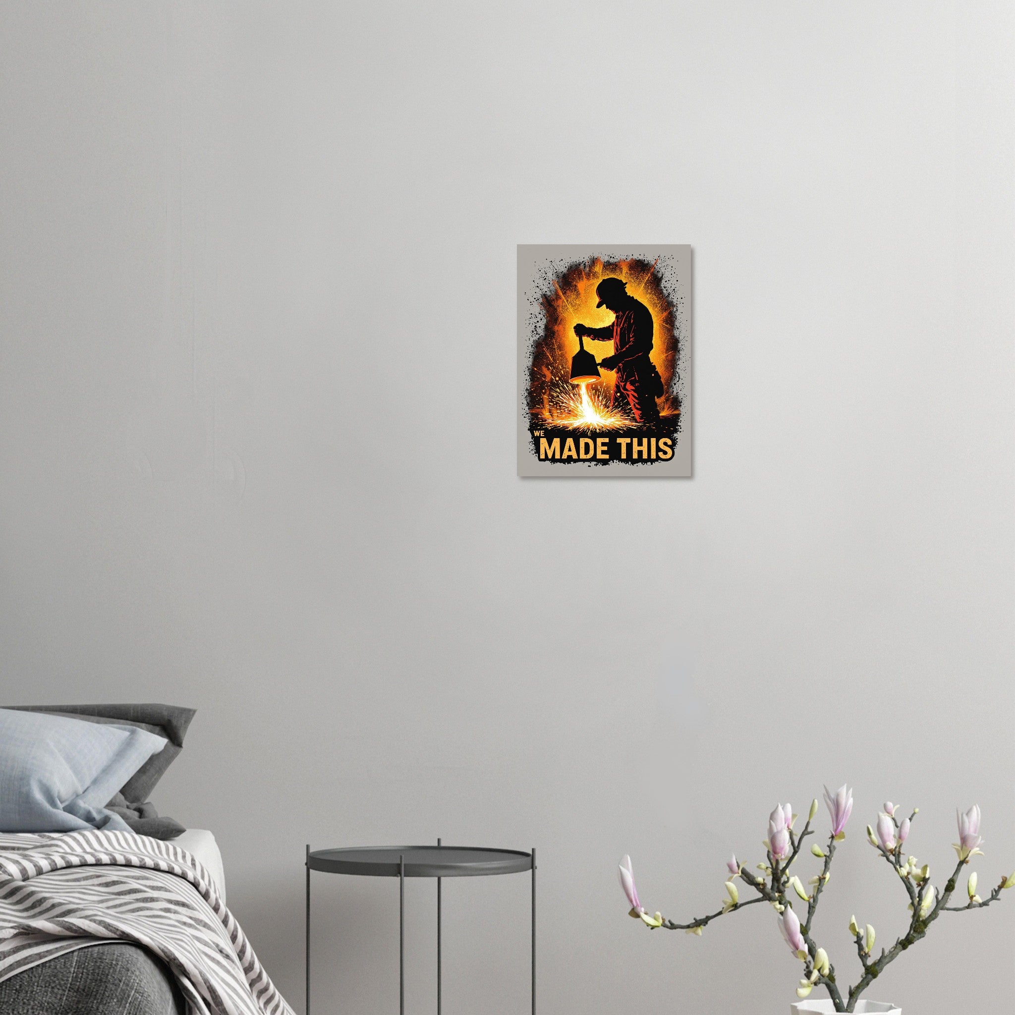 Steelworker Furnace Heritage Art Print Print Material — detail view | Wild Thread Co