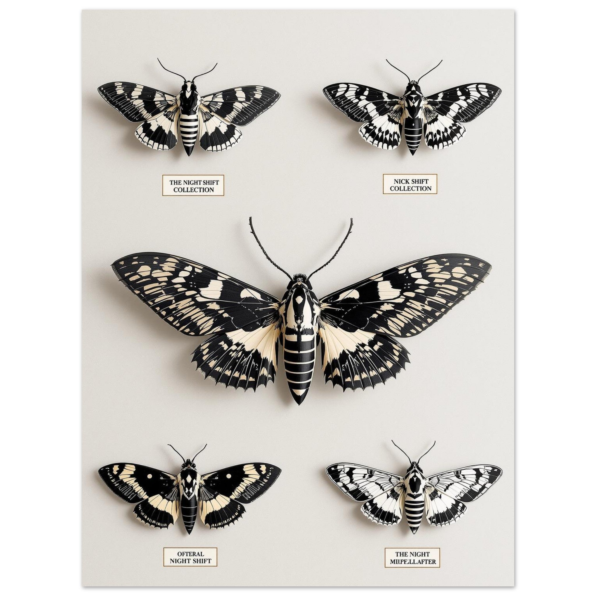 Dark Academia Moth Collector Art Print Poster Wall Art UK — Art Print | Wild Thread Co