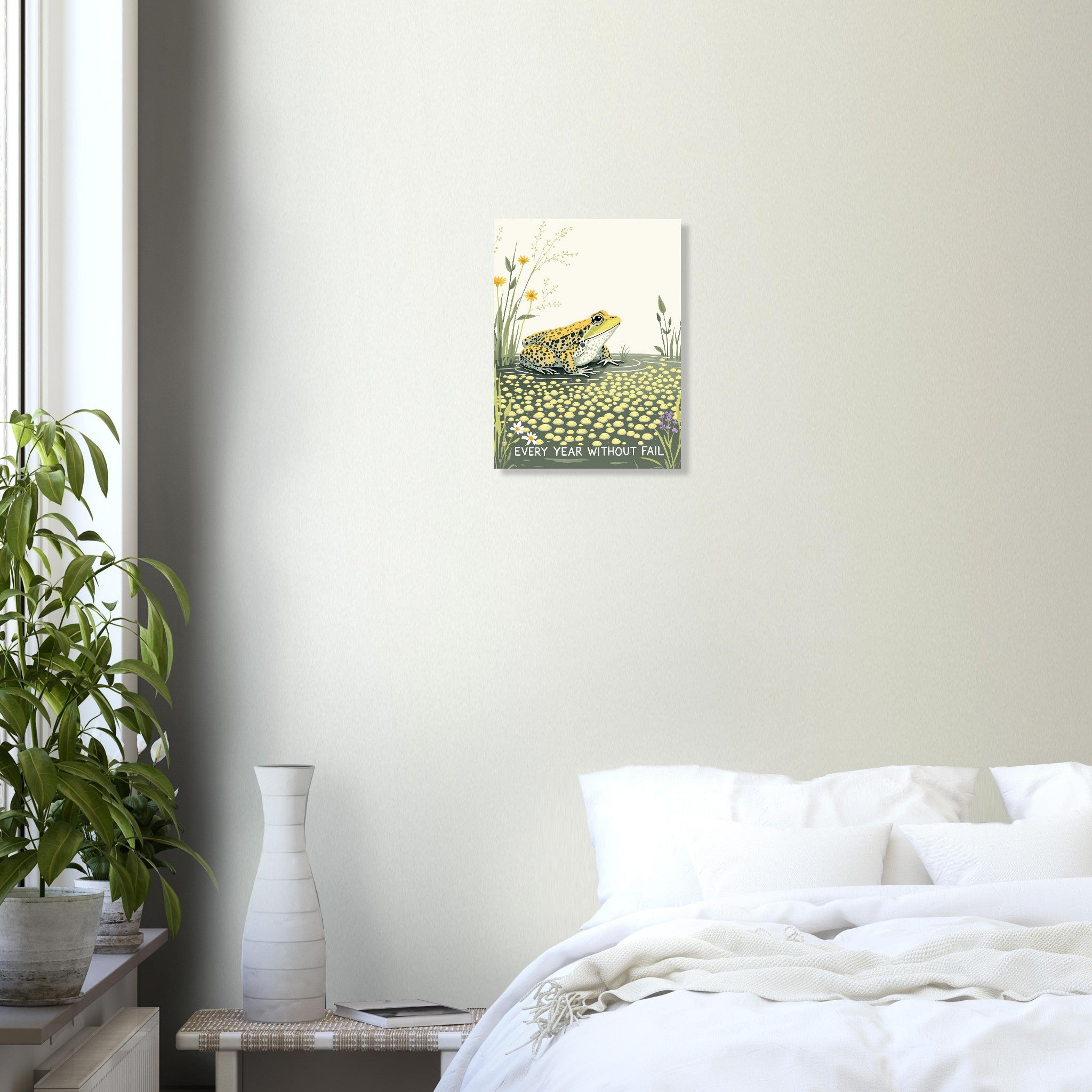 Spring Frog Pond Spawn Garden Wildlife Art A1 UK Art Print Art Print — detail view | Wild Thread Co